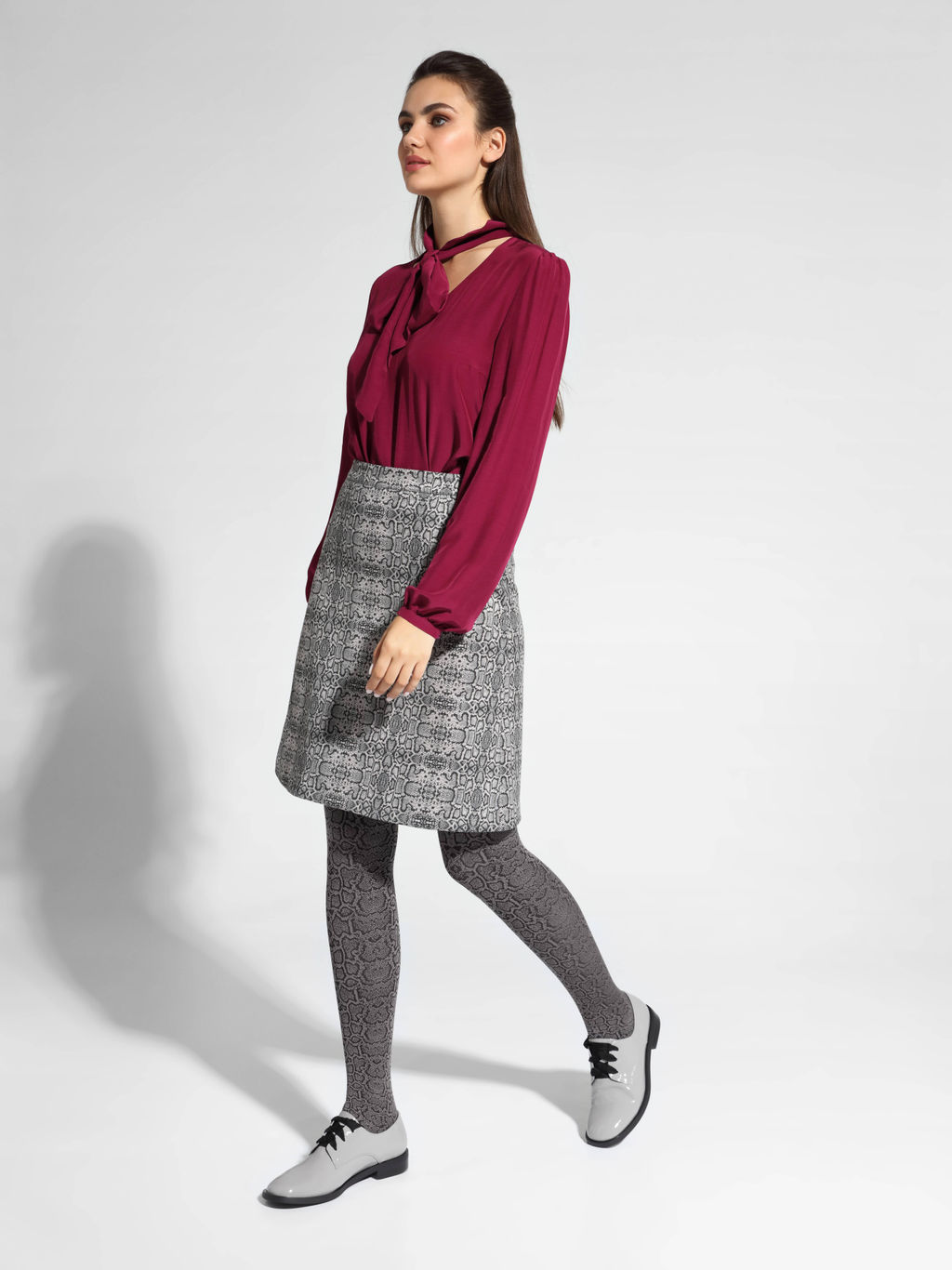 CONTE Блузка-боди из вискозы премиального качества "прикосновение шелка" LBD 1035 bordo