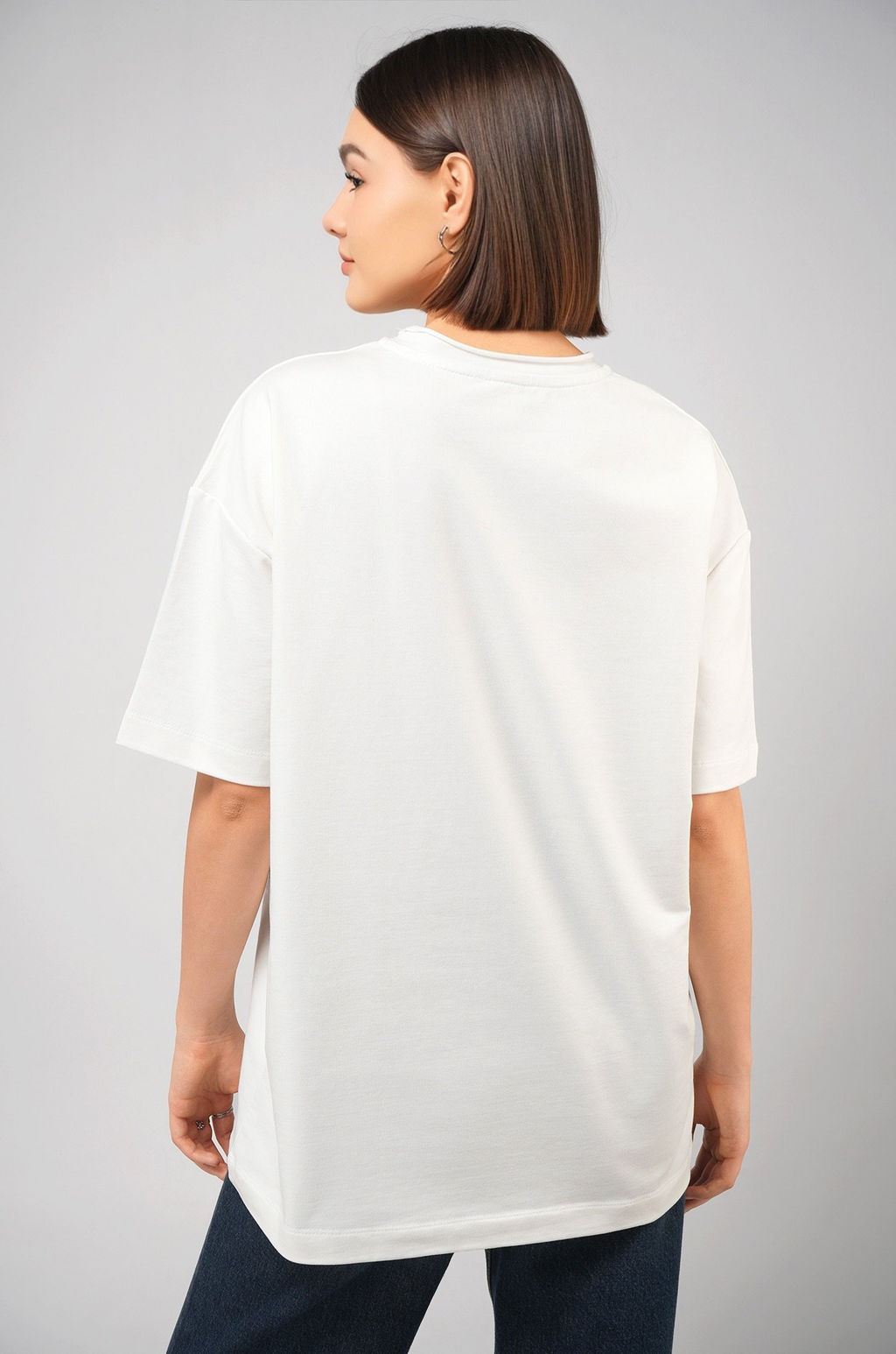 Женская футболка оверсайз из футера двухнитки Happyfox