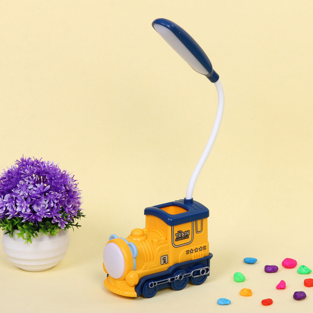 Цена за 2 шт. Настольная лампа "Sweet - Паровоз" LED 10*5*21 см, USB 5v 3w, Желтый/синий