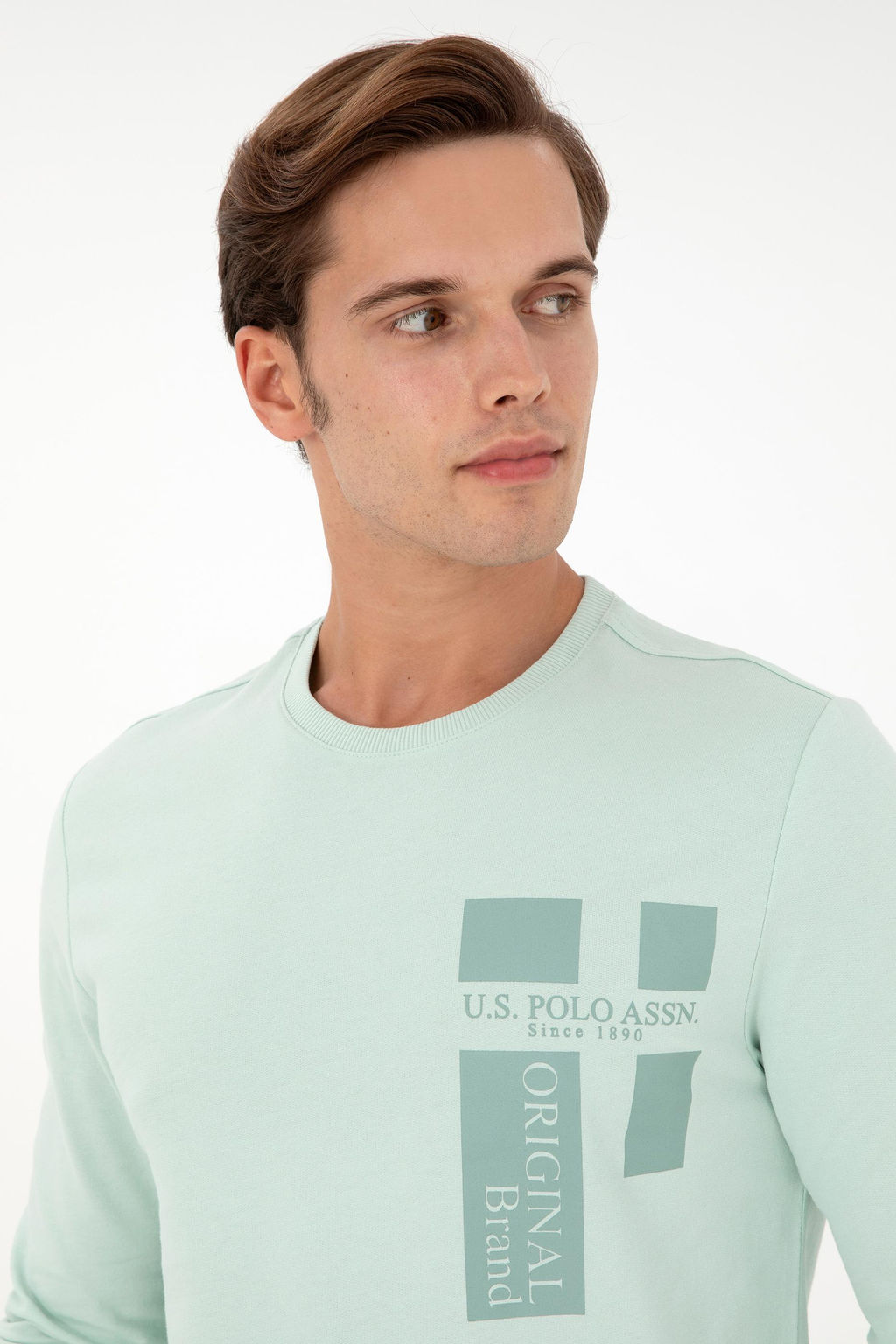 Свитшот мужской U.S. Polo Assn водно-зеленый  фото 2