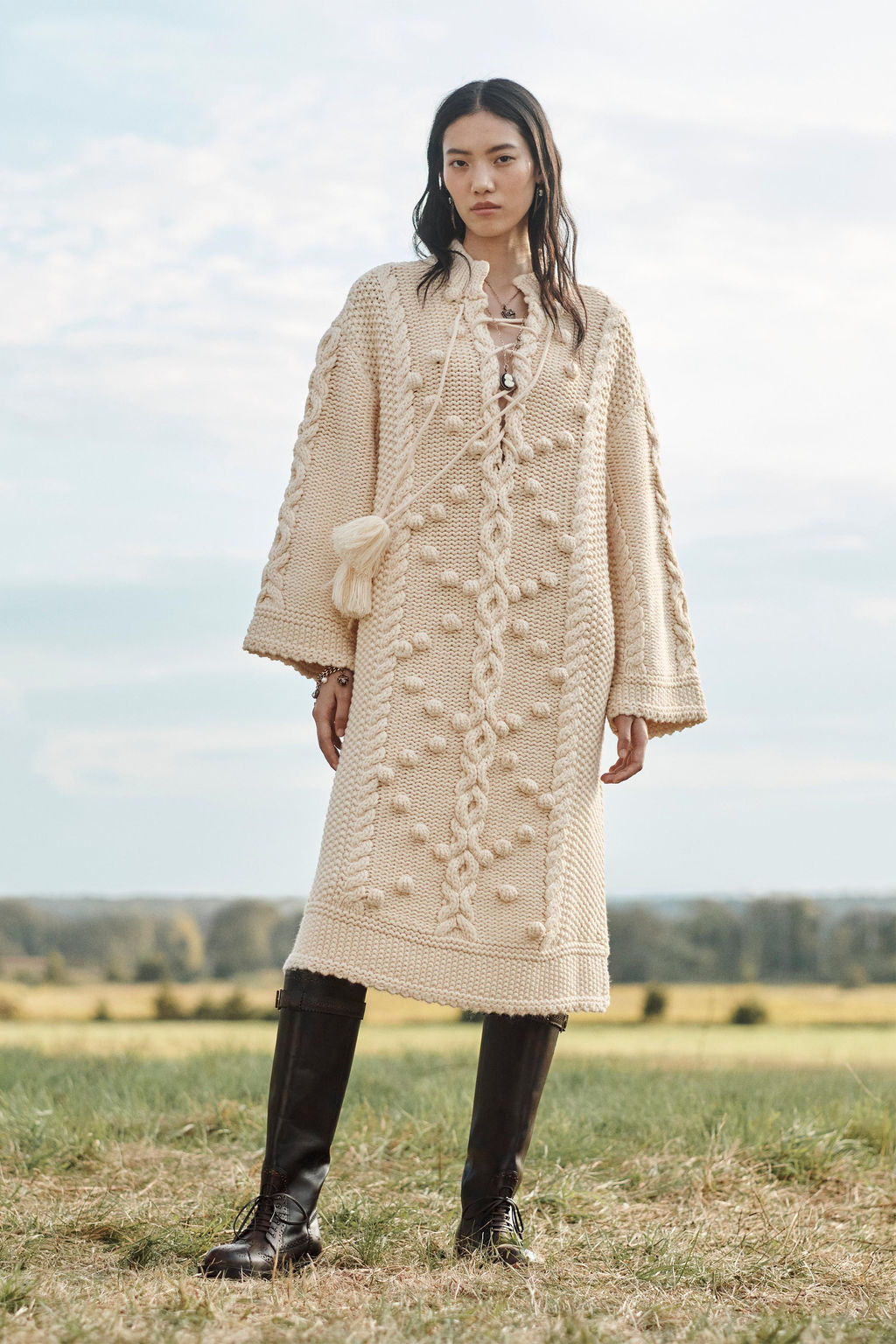 LIMITED EDITION LACE-UP KNIT PONCHO