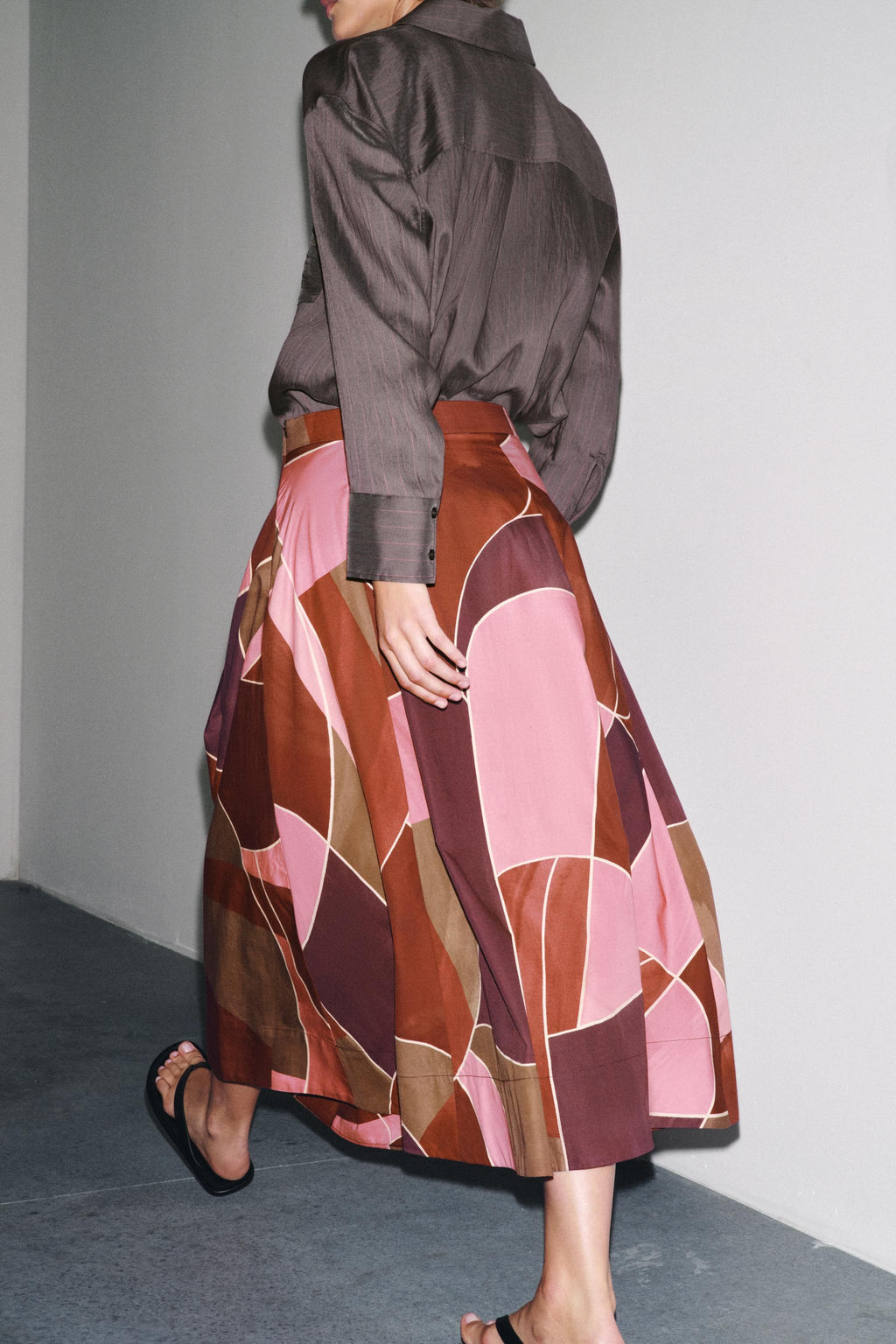 ZW COLLECTION PRINTED MIDI SKIRT - Zara фото 5