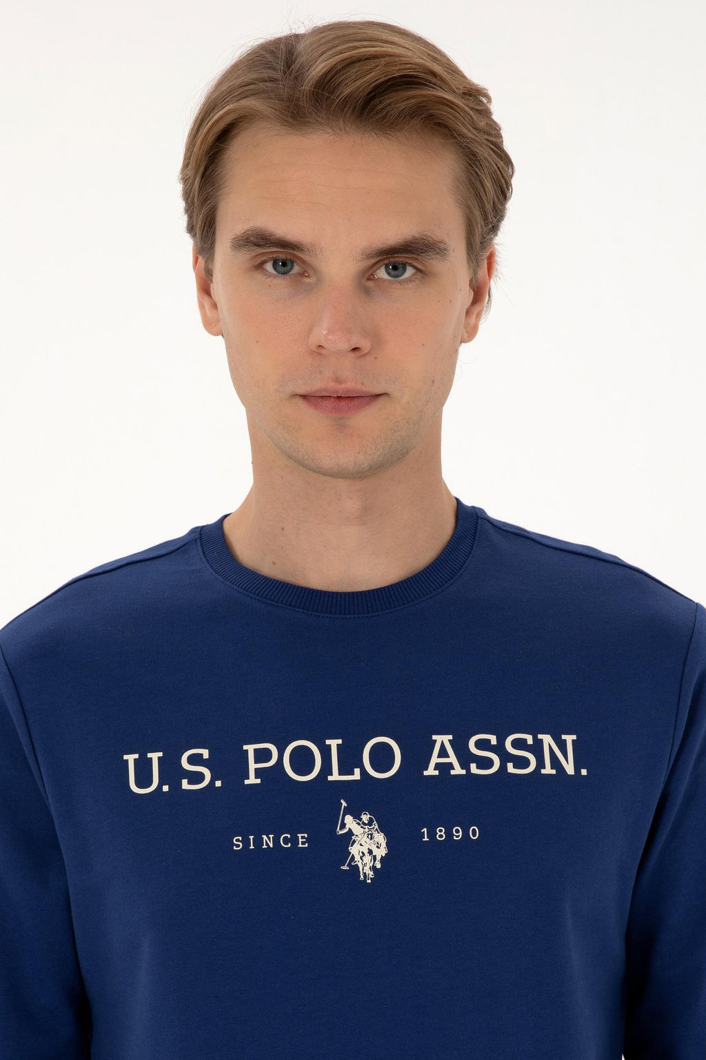 Erkek _ndigo Basic Sweatshirt Sepette S_rpriz _ndirim - U.s. polo assn фото 2
