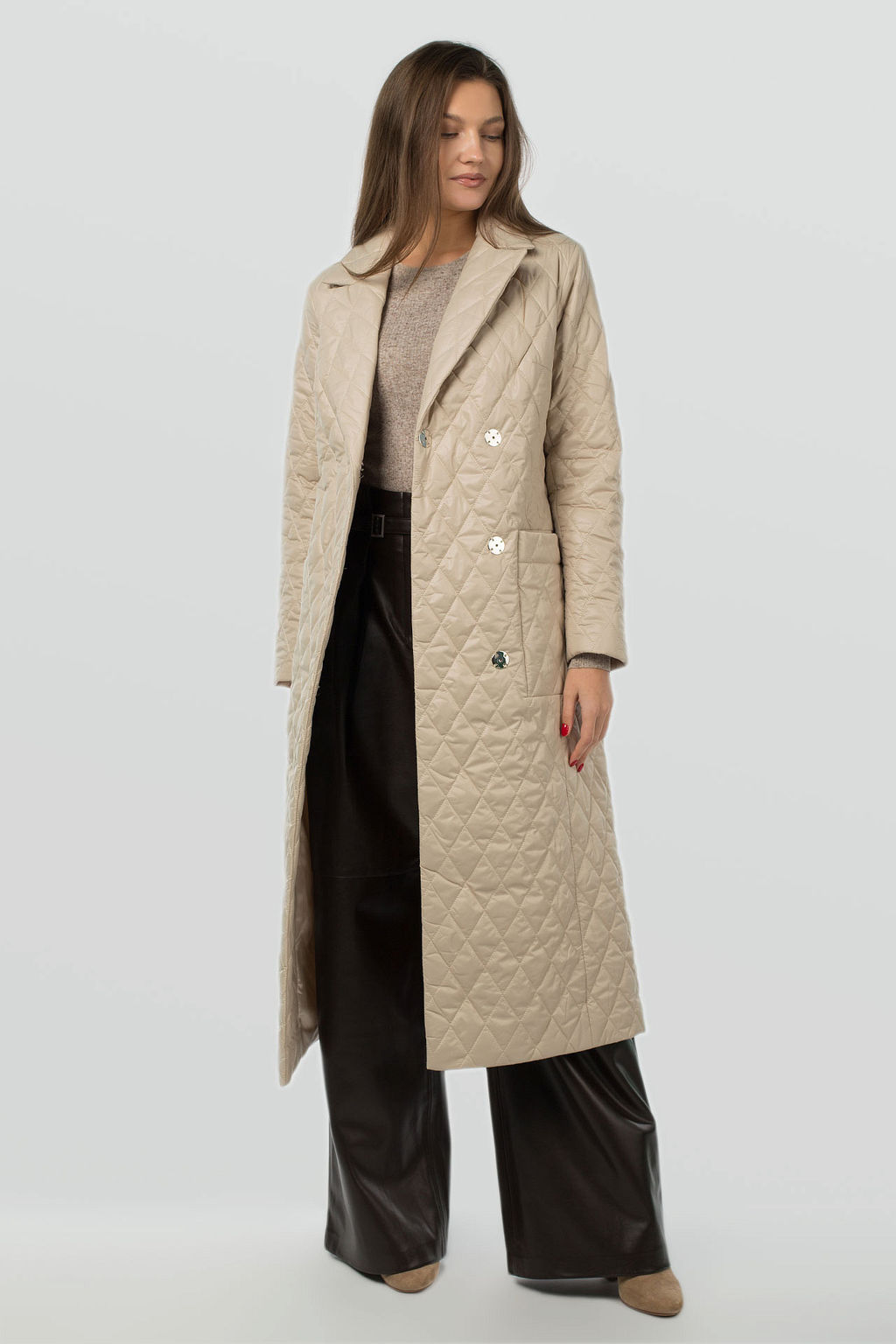 Пальто женское демисезонное (пояс) - El podio фото 3