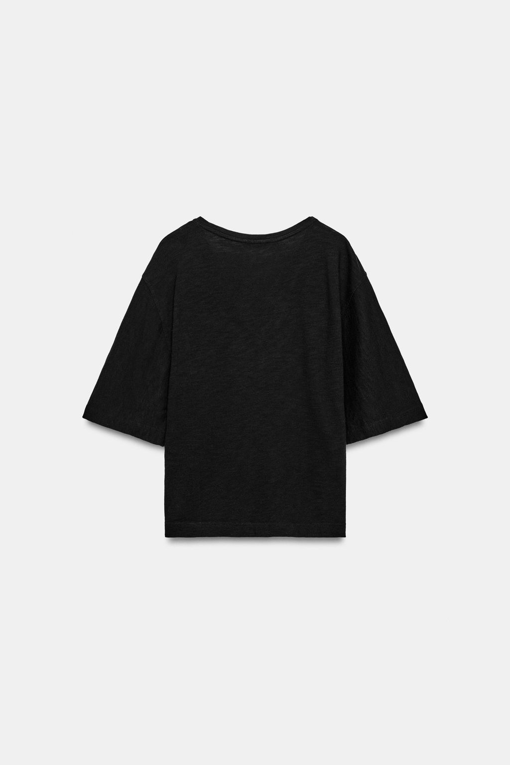 CAMISETA ESCOTE PICO / Negro - Zara фото 7