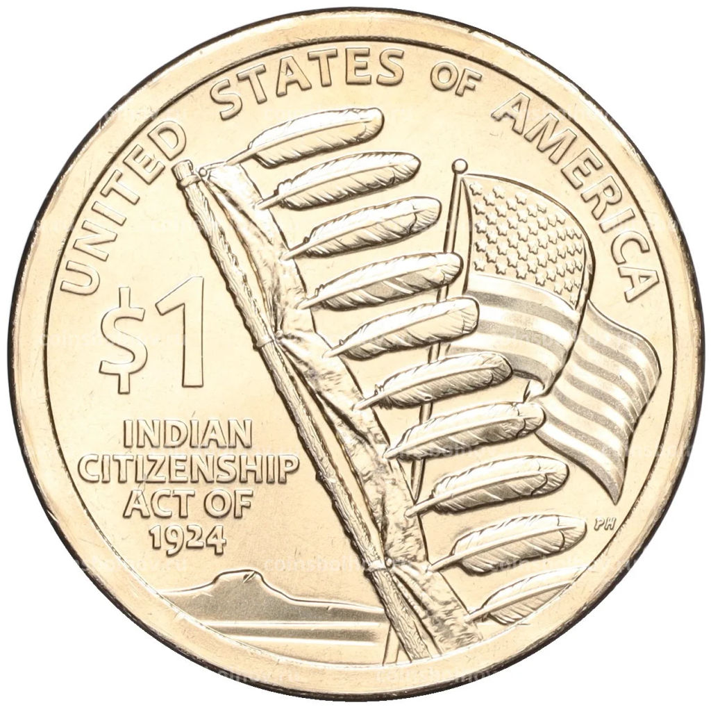 Монета 1 доллар 2024 года P США Коренные Американцы Закон о гражданстве индейцев