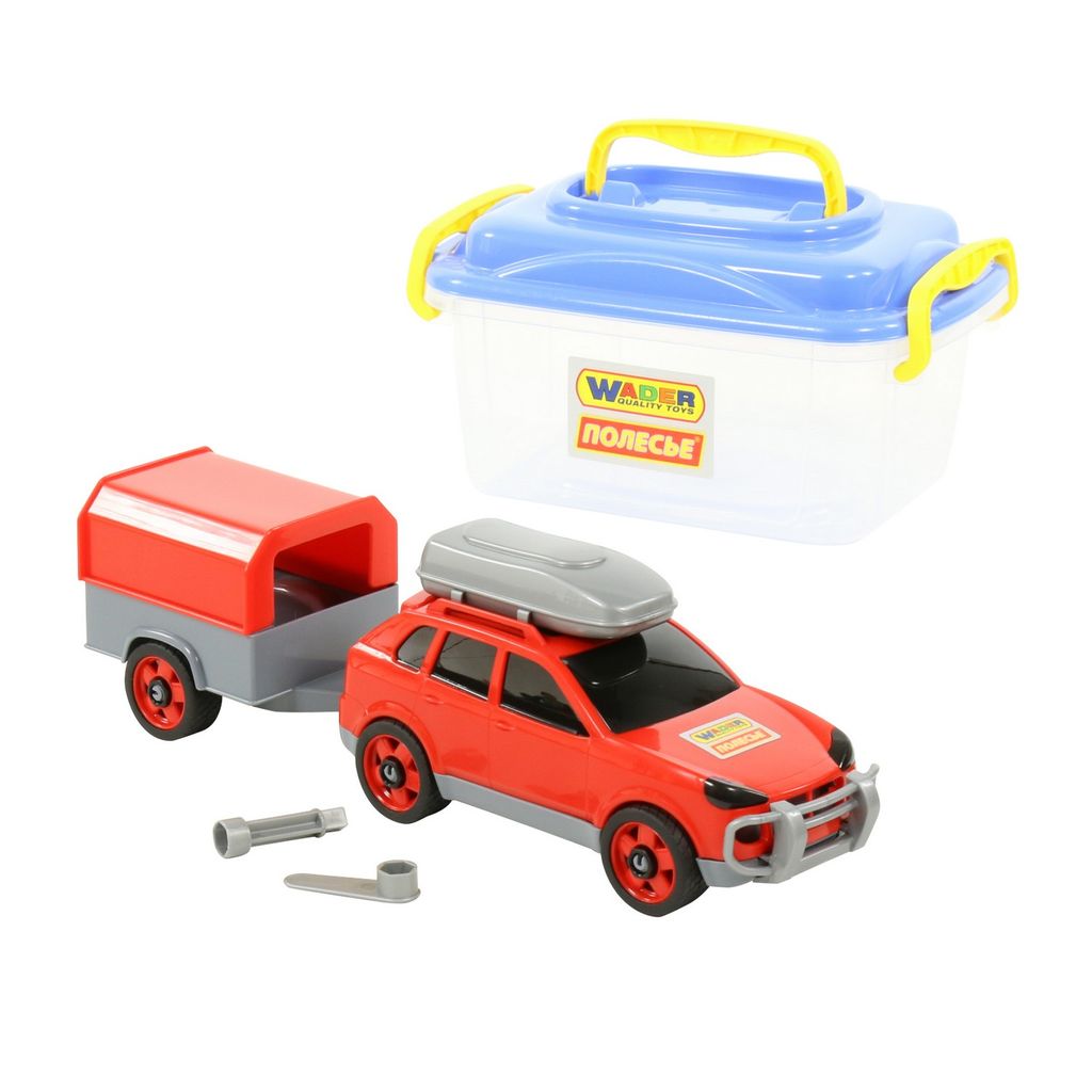 Конструктор Автомобиль легковой с прицепом (в контейнере) - Полесье фото 4