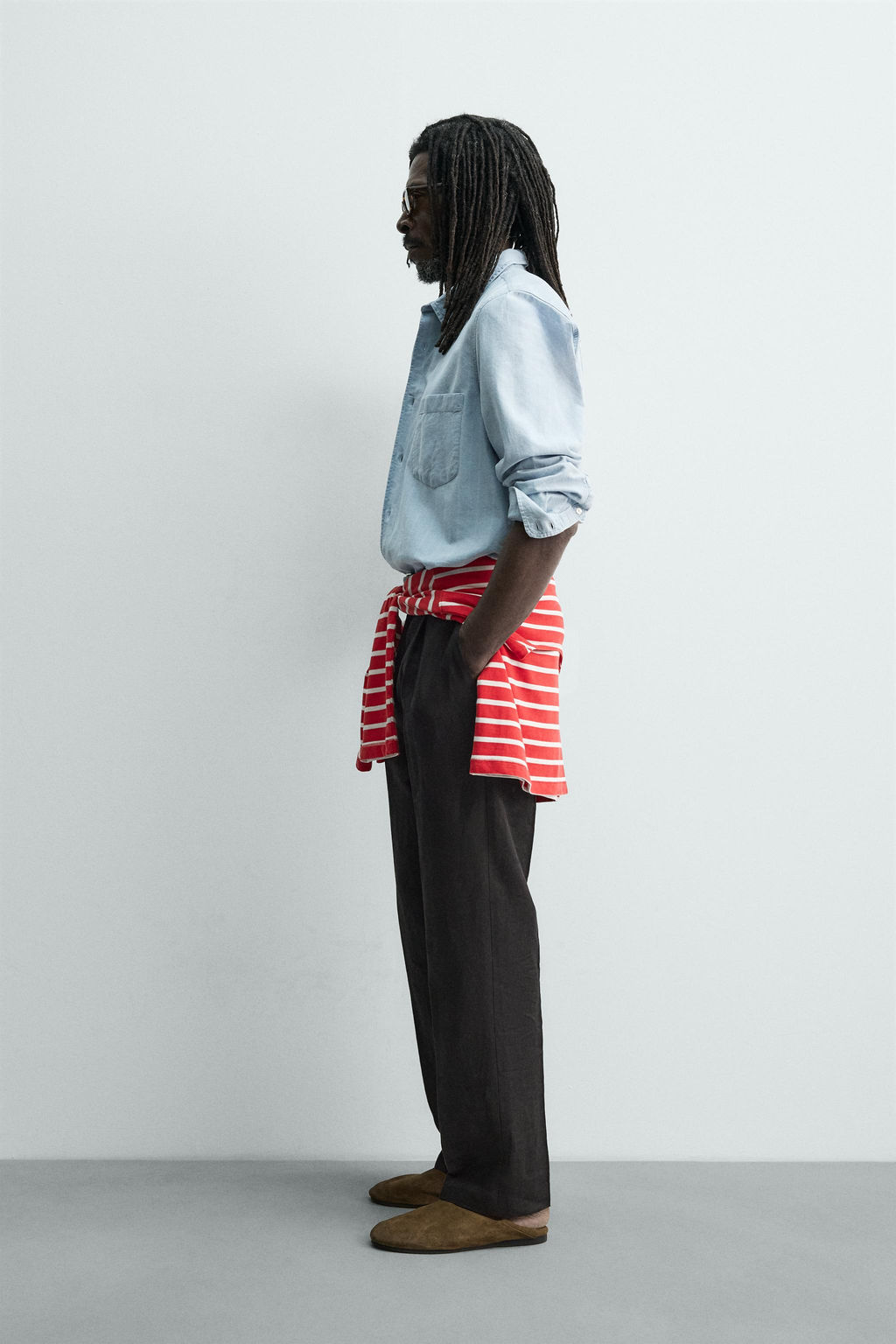 CAMISA JACQUARD DENIM AARON LEVINE X ZARA / Azul claro  фото 4