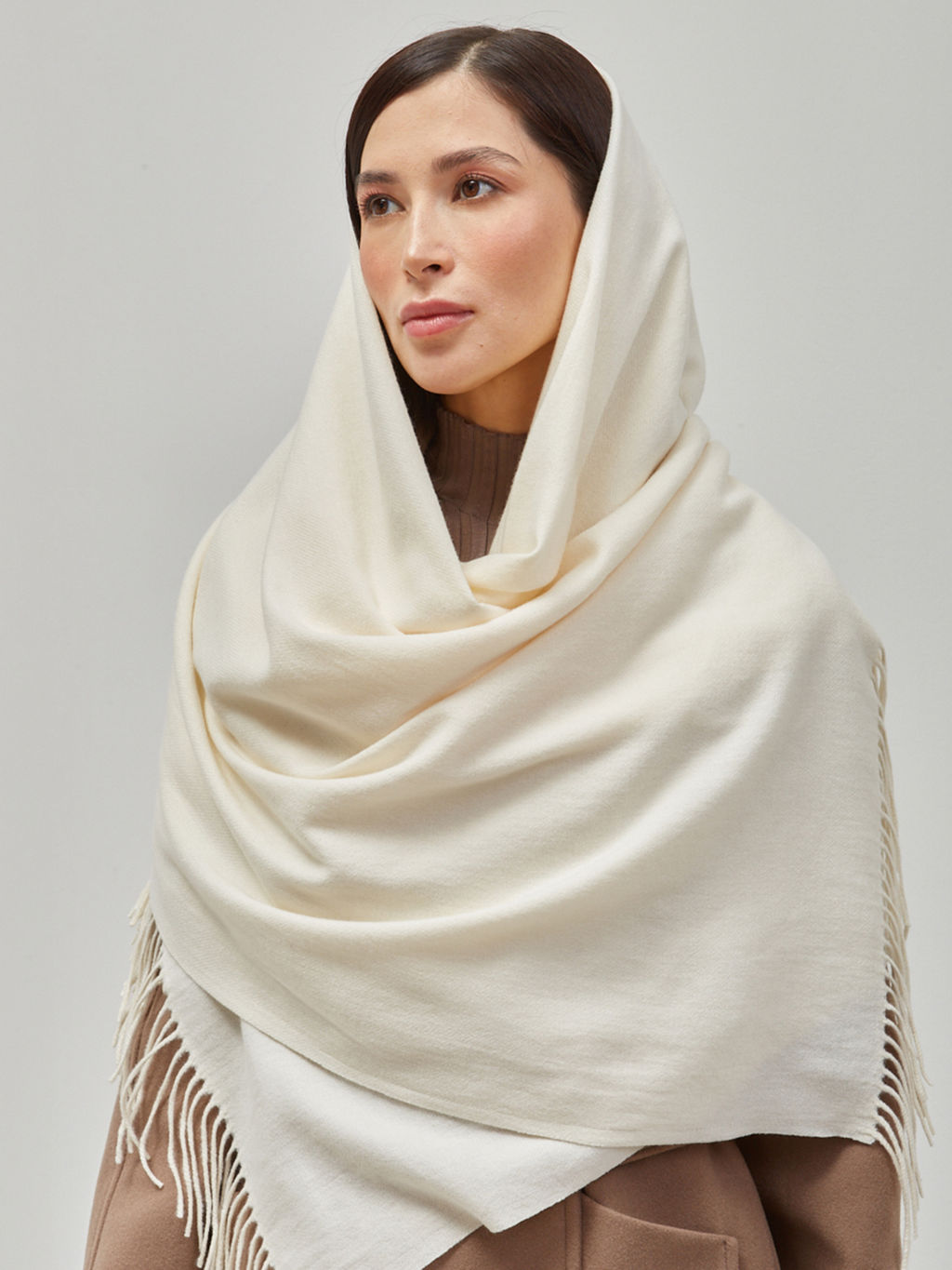 В составе шерсть ! теплый двусторонний палантин - Tantino фото 6