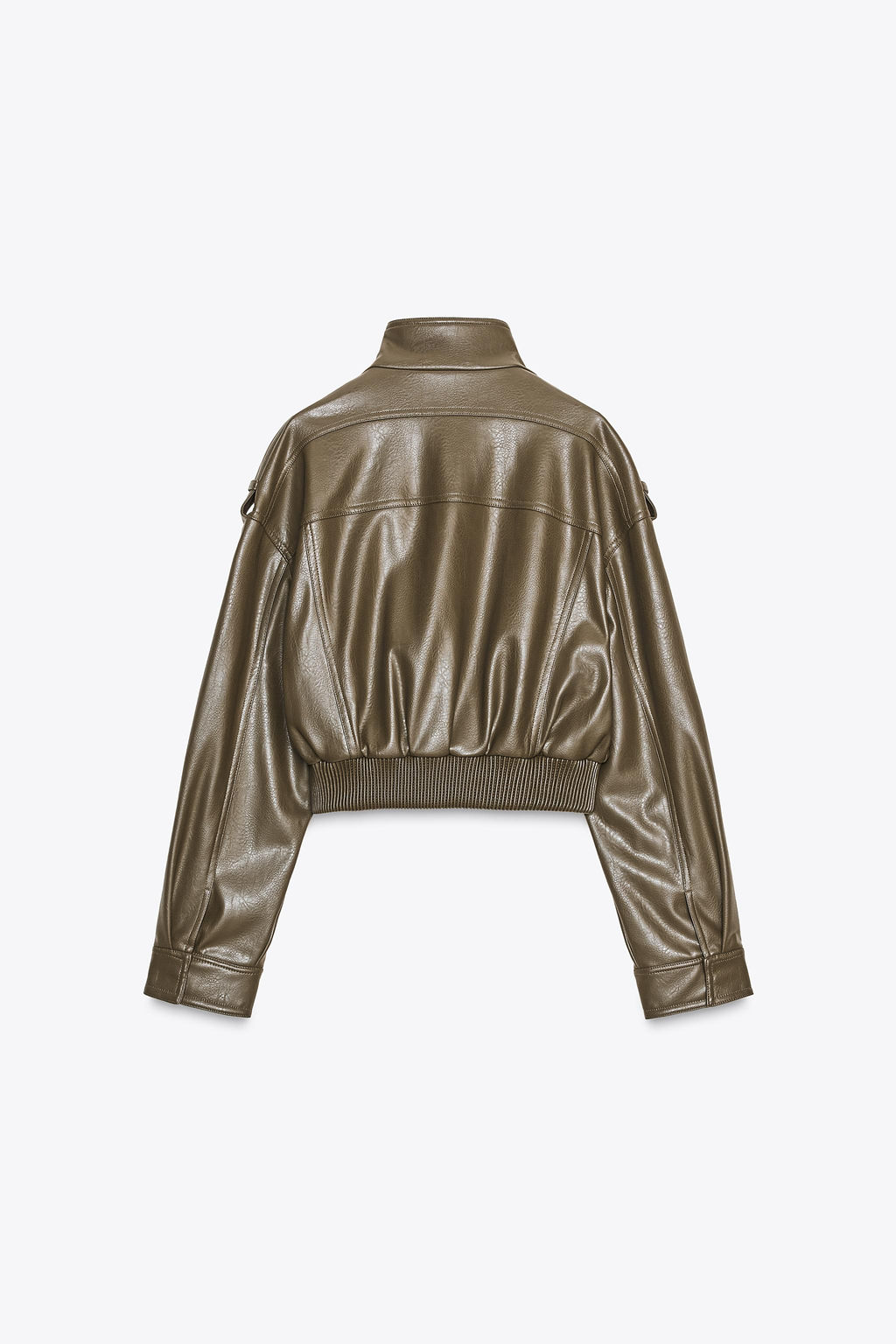 FAUX LEATHER CROP JACKET