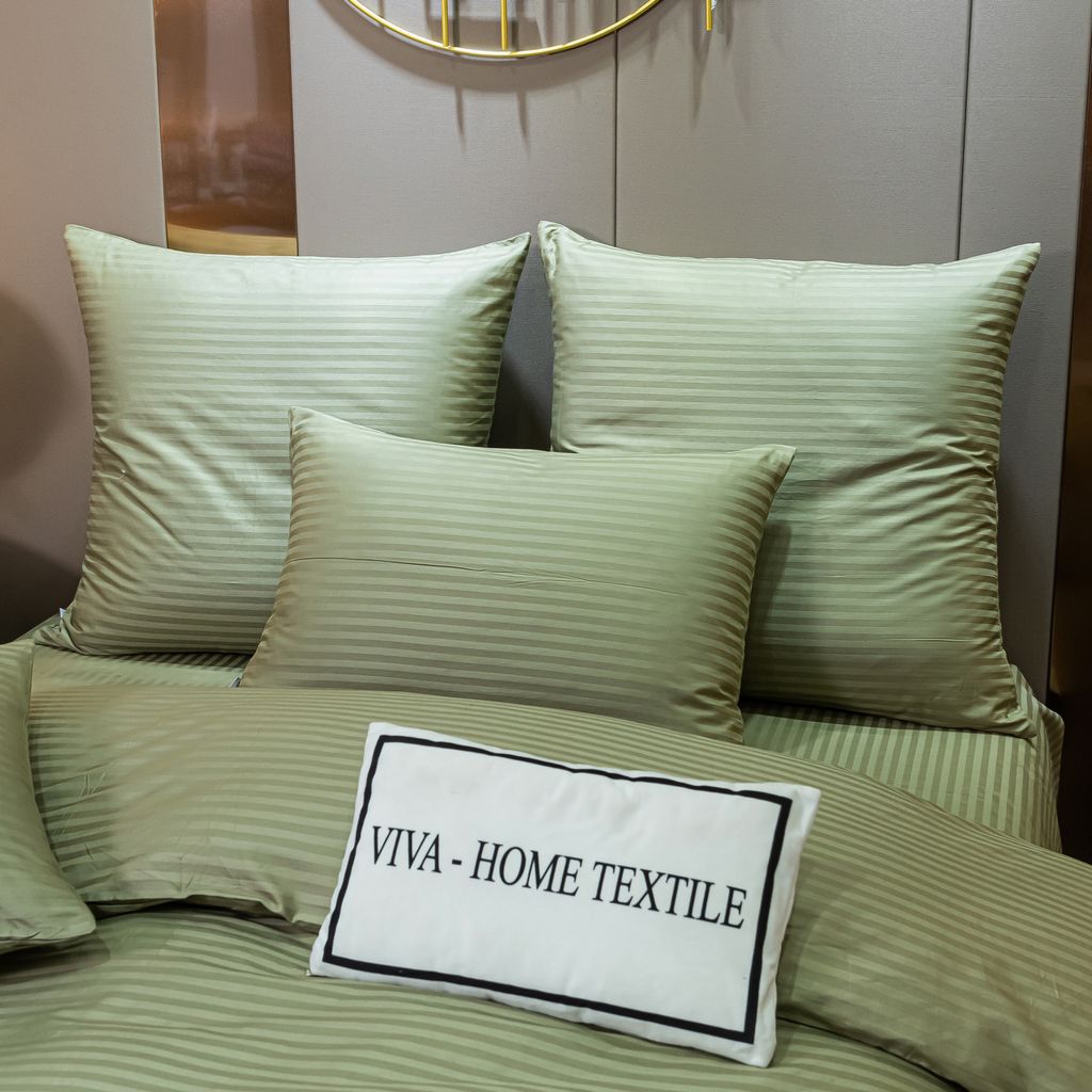 Комплект постельного белья Страйп Сатин Однотонный на резинке CTR028 Евро/4 Наволочки - Ситрейд фото 5