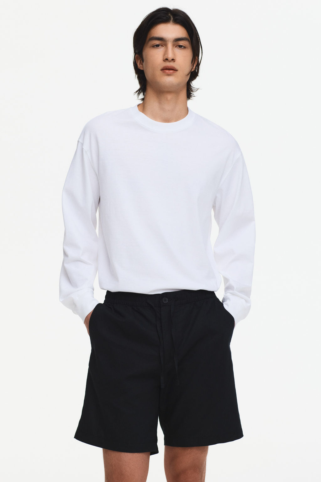 Pantal?n corto en mezcla de lino Regular Fit - H&m фото 7