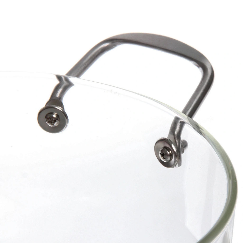 Кастрюля из боросиликатного стекла 2,5л "Хай-Тек" с металлическими ручками