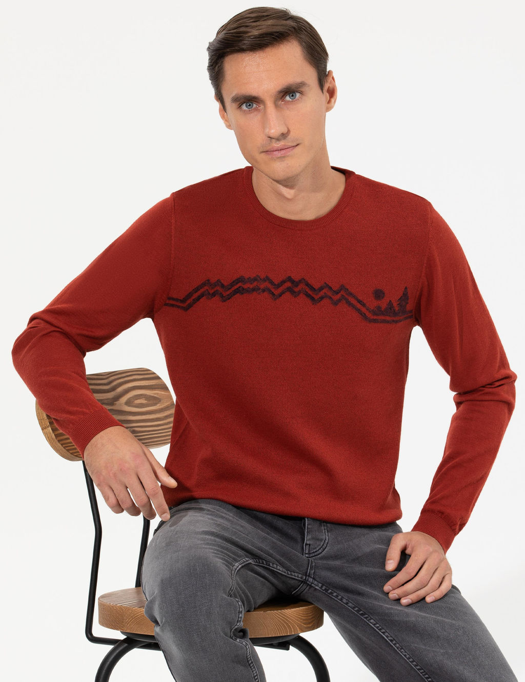 Трикотажный свитер узкого кроя с круглым вырезом Tile - Cacharel фото 3