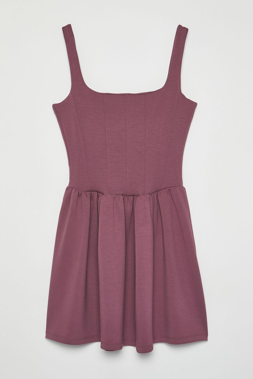 TRENDYOLMILLA Gul Kurusu Kare Yaka Balon Skater/Belden Ac?klan Balon Etekli Mini Orme Elbise TWOSS25EL00371  фото 6