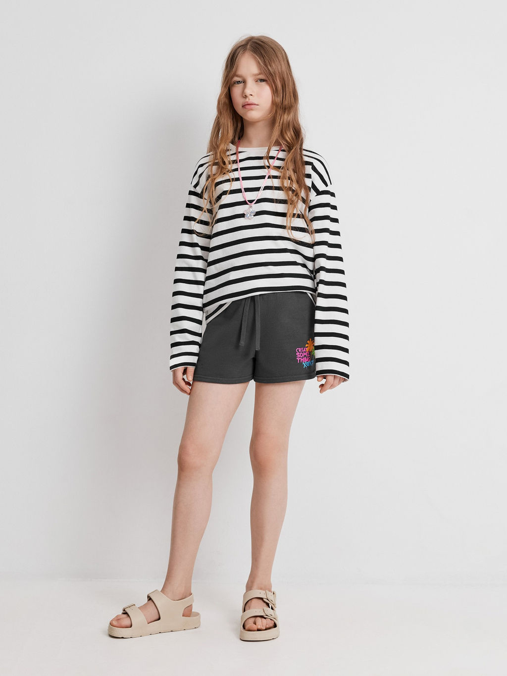 ACOOLA / Шорты детские для девочек Mirt пепельно-серый  фото 2