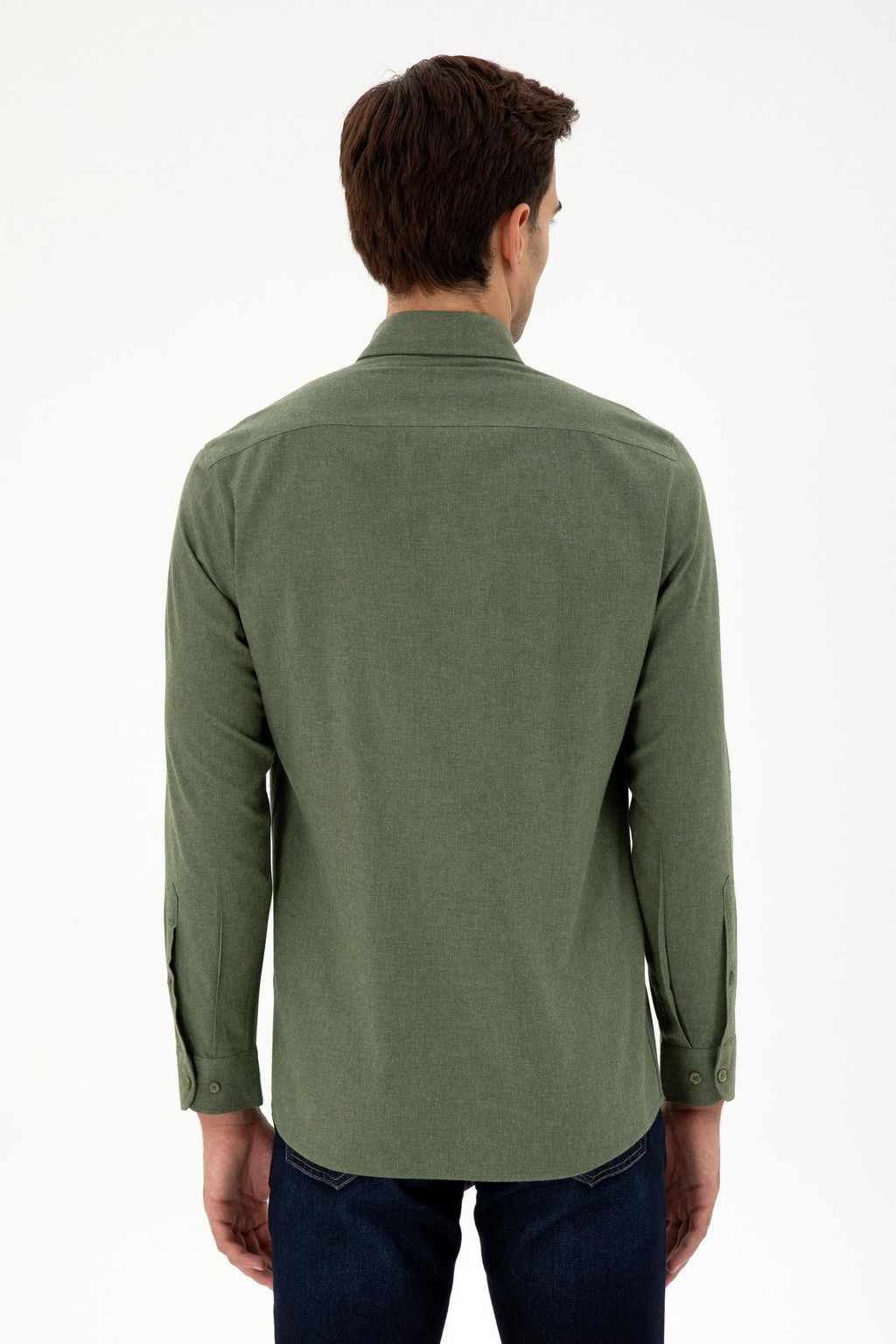 Мужская базовая рубашка цвета хаки с длинным рукавом Неожиданная скидка в корзине - U.s. polo assn фото 5