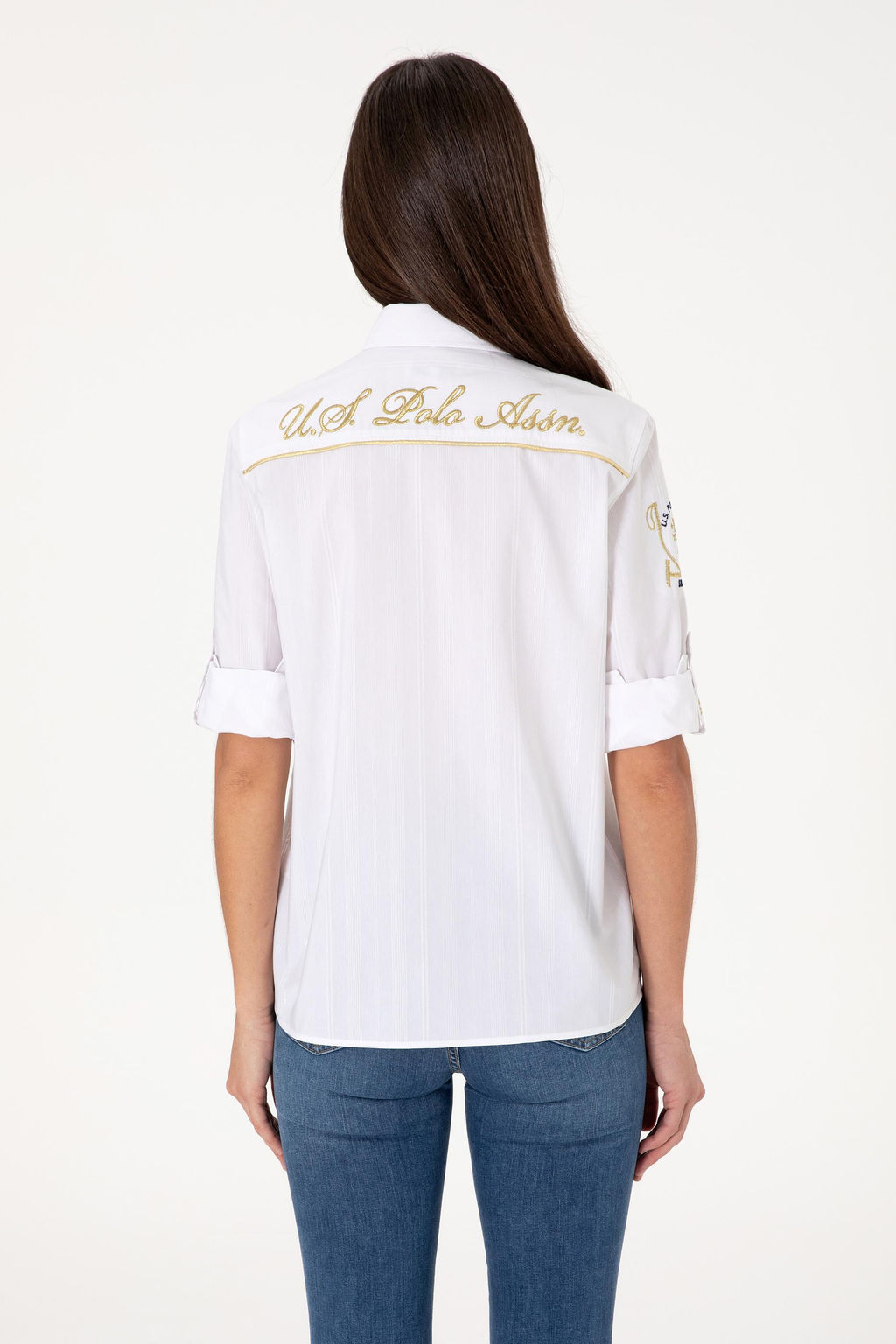 Kad_n Beyaz Uzun Kollu G_mlek Sepette S_rpriz _ndirim - U.s. polo assn фото 5