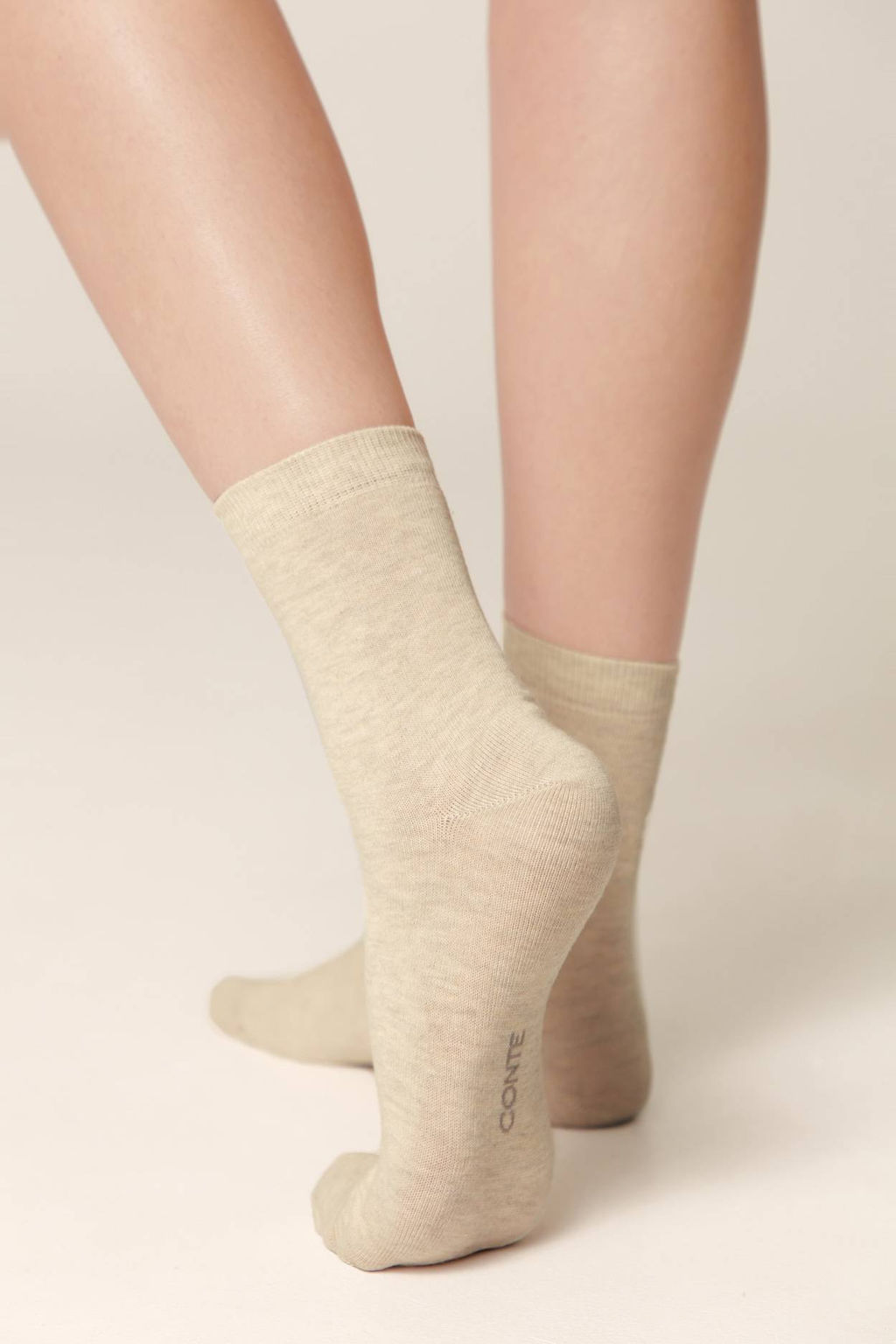 Цена за 2 пары. Носки Классические CONTE Классические женские носки из органического хлопка Biofil® бежевый - Conte elegant фото 3