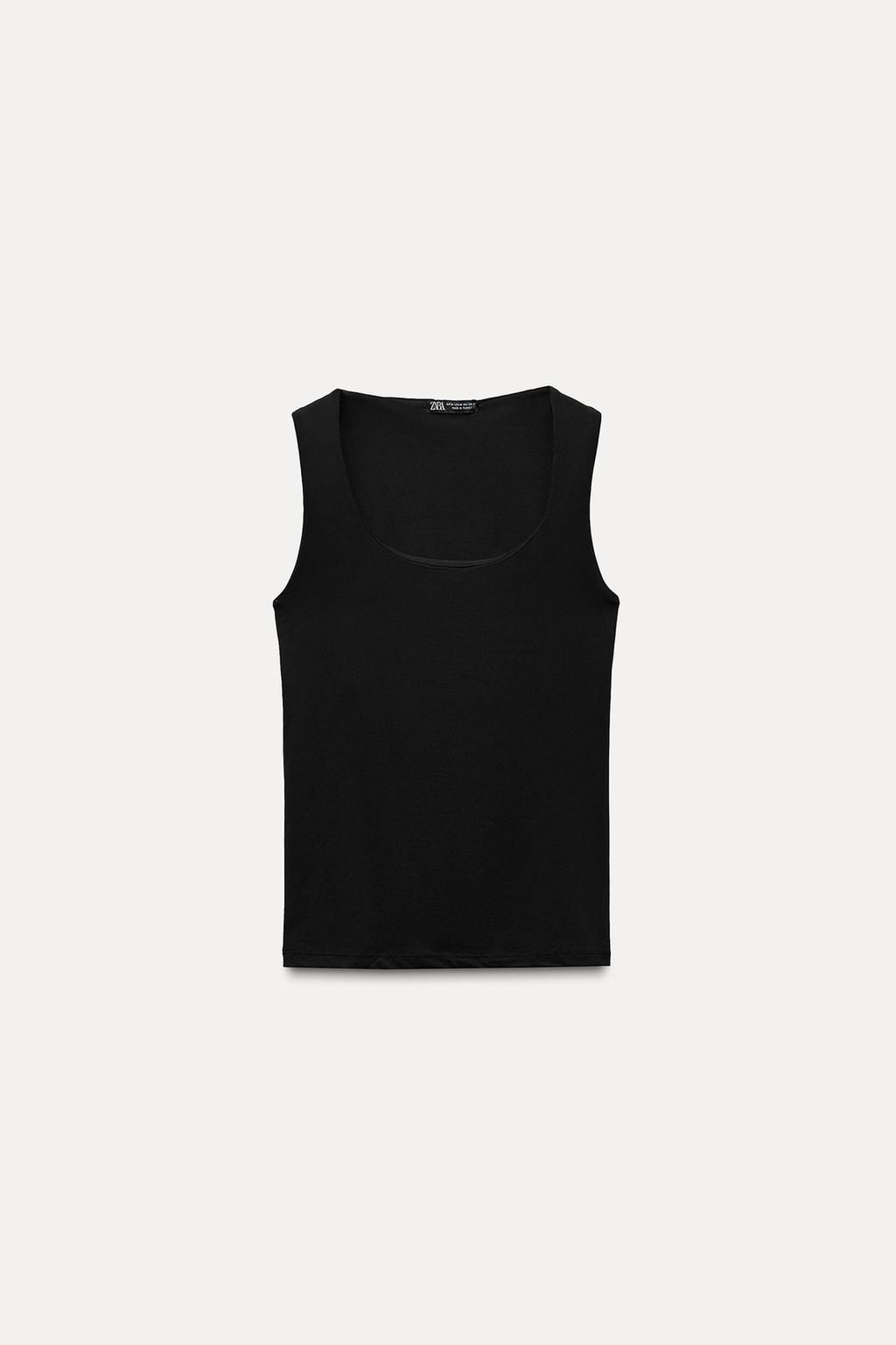WIDE STRAP POLYAMIDE VEST TOP - Zara фото 3