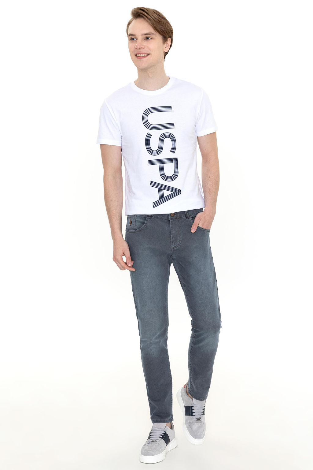 Erkek Gri Jean Pantolon