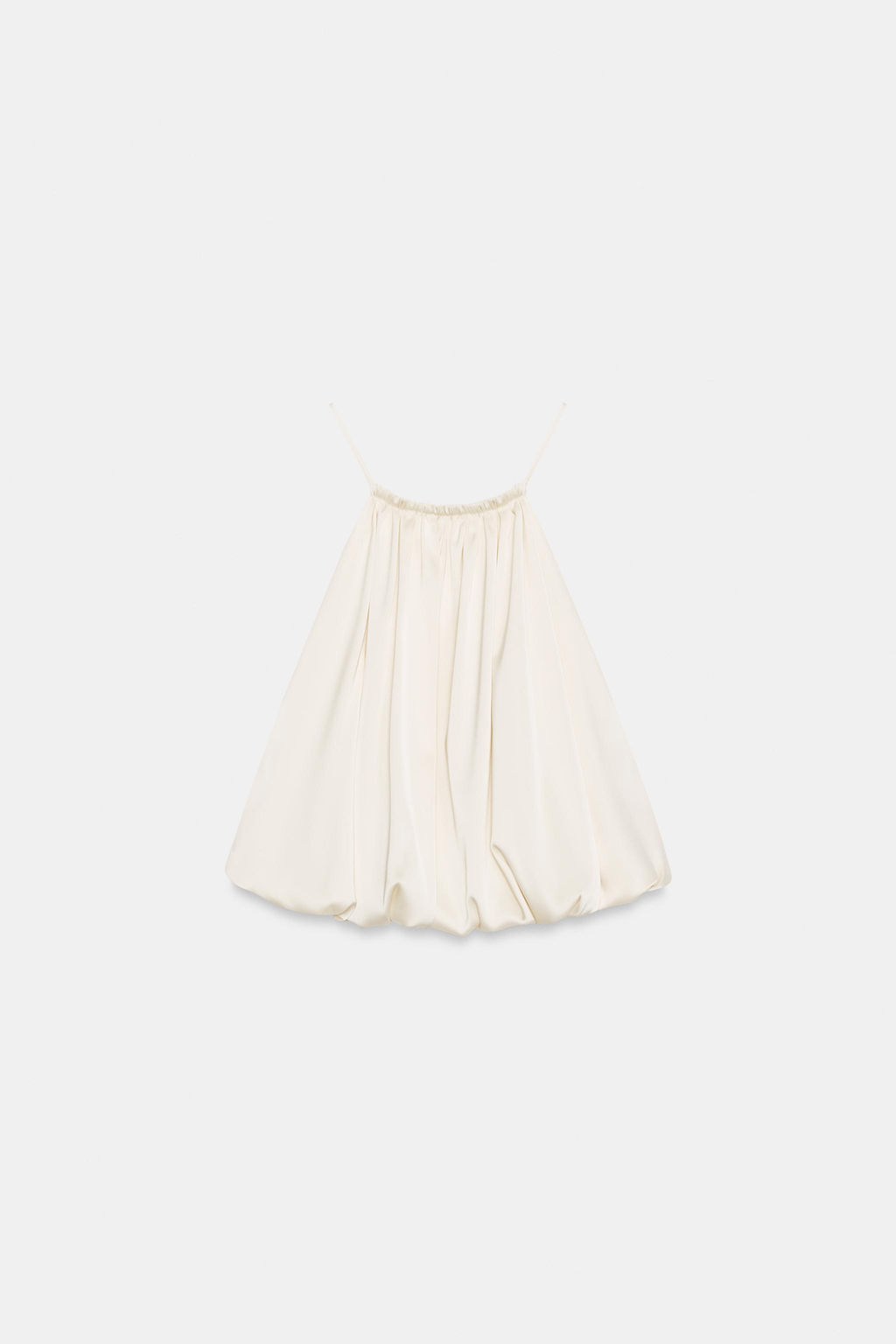TOP CROP SATINADO HALTER GLOBO / Crema - Zara фото 6