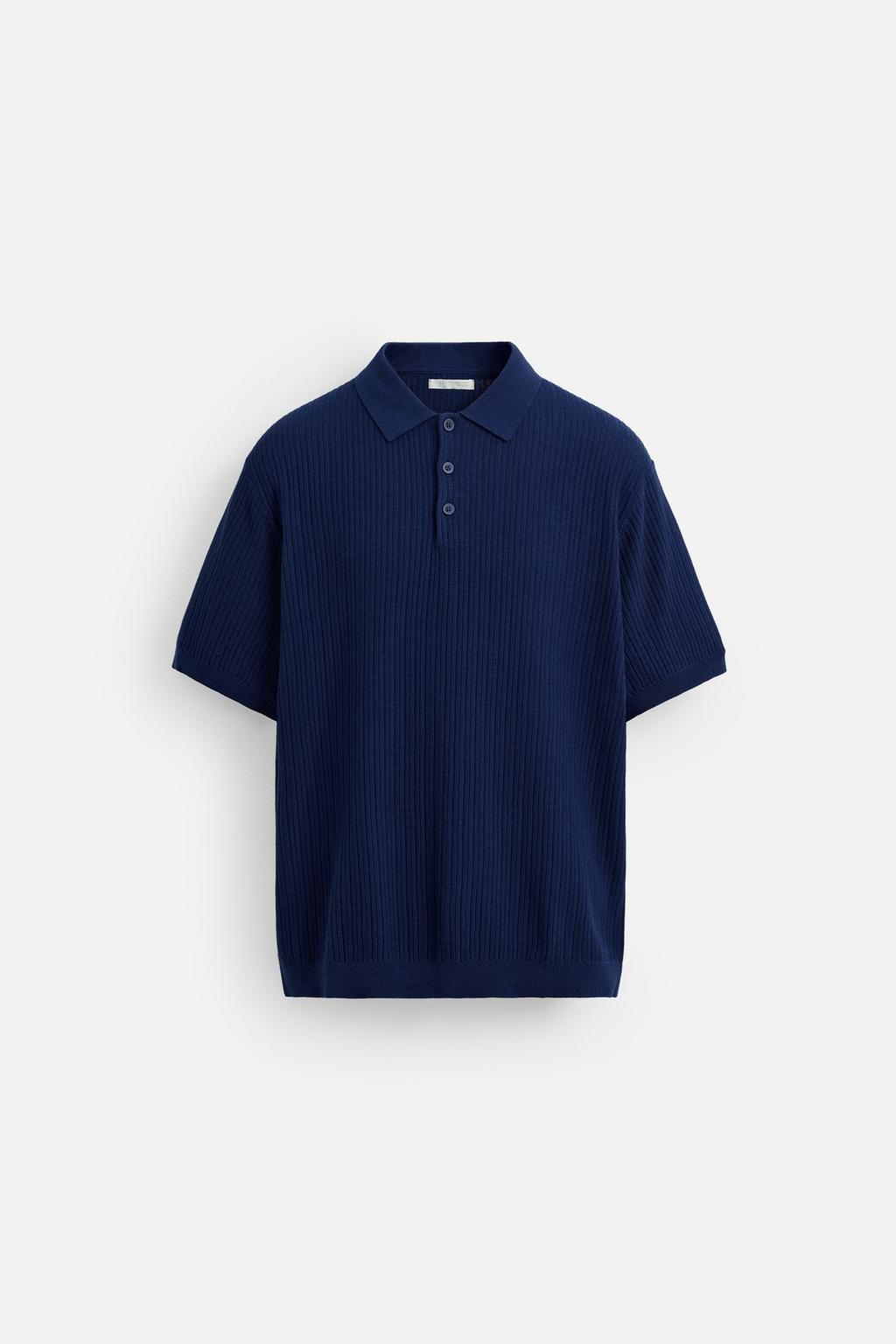 RIBBED KNIT POLO SHIRT - Zara фото 15