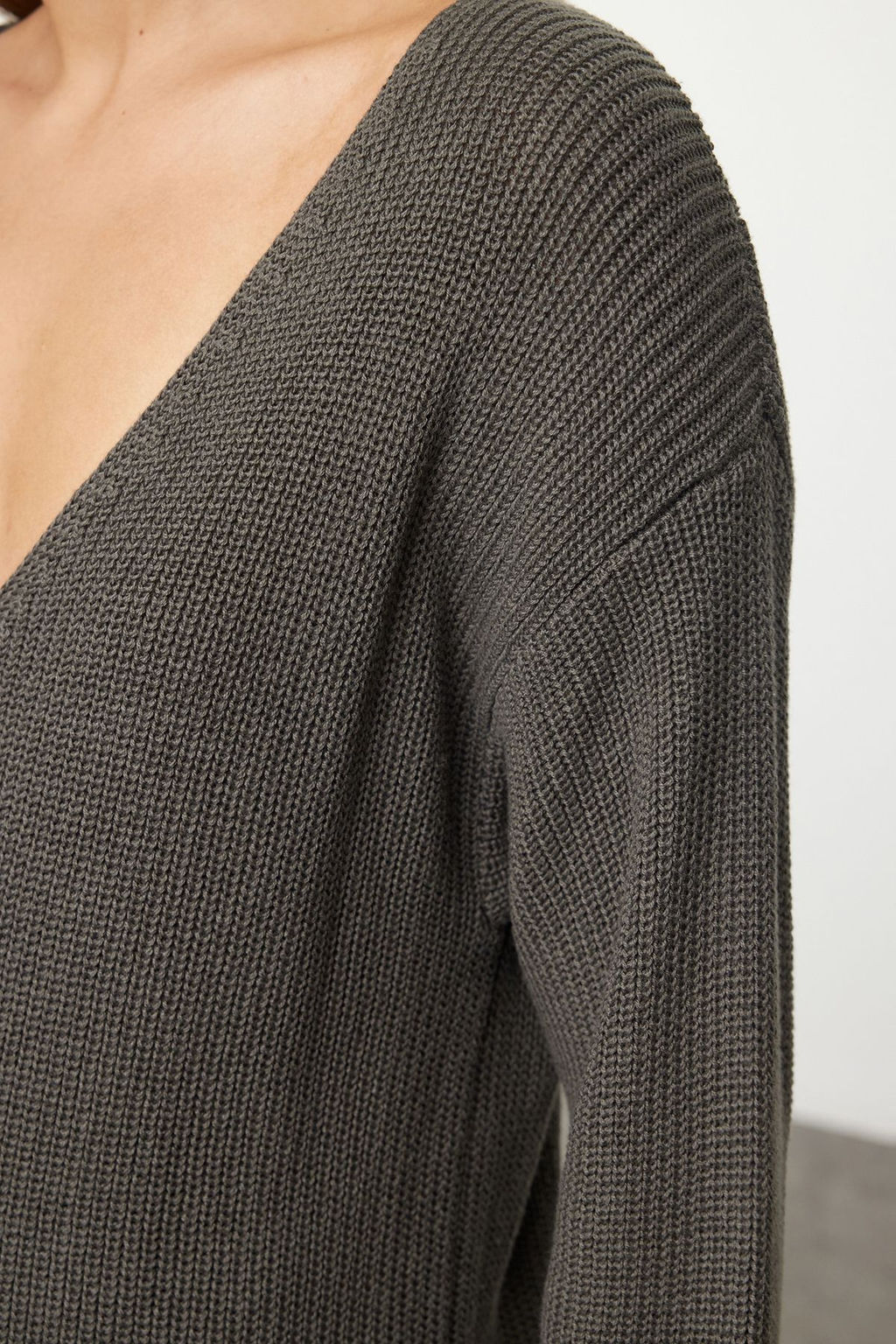 Antrasit More Sustainable Genis Kal?p Basic Triko Kazak TWOAW25KZ00310