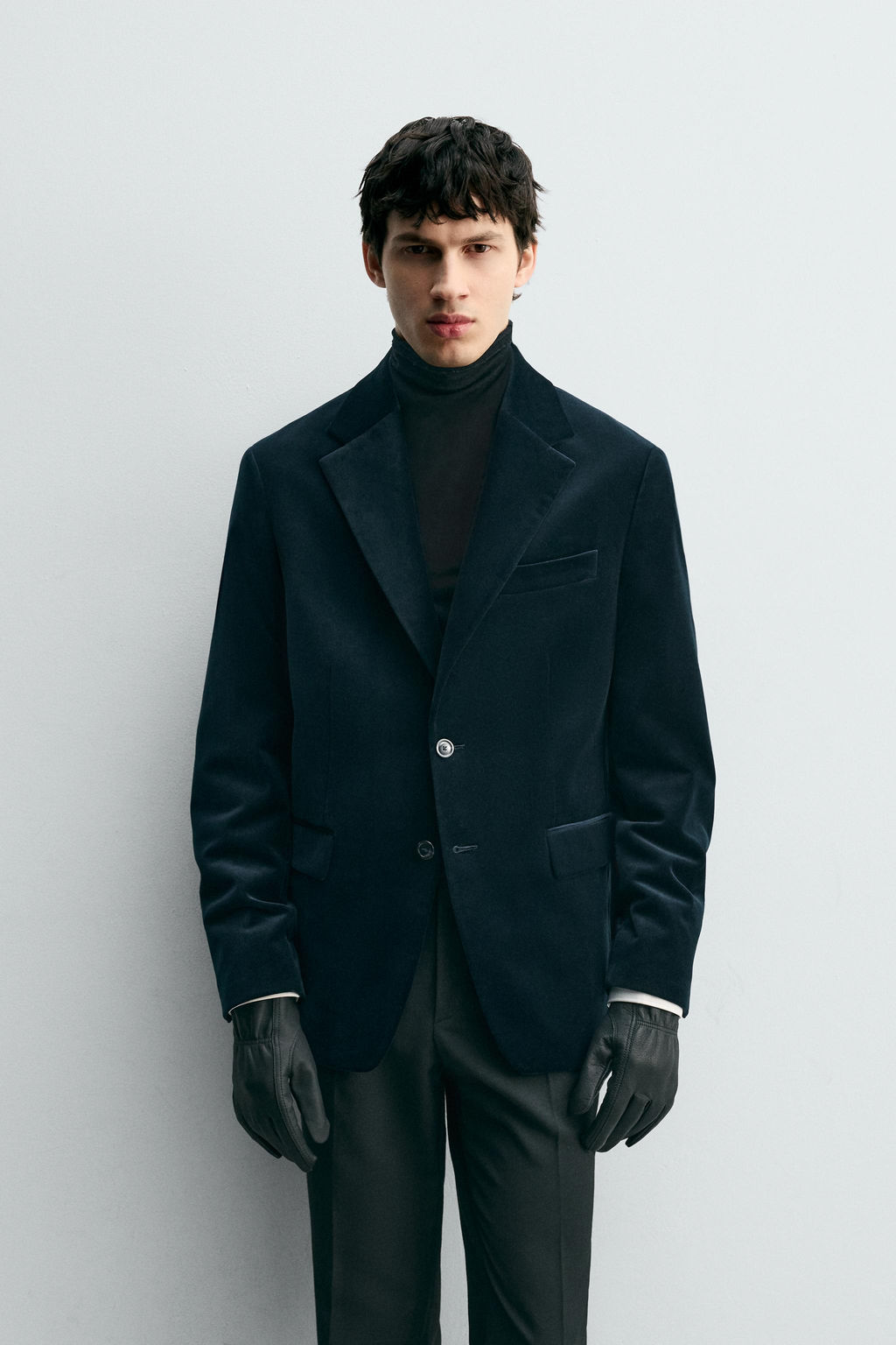 REGULAR FIT VELVET BLAZER - Zara фото 2