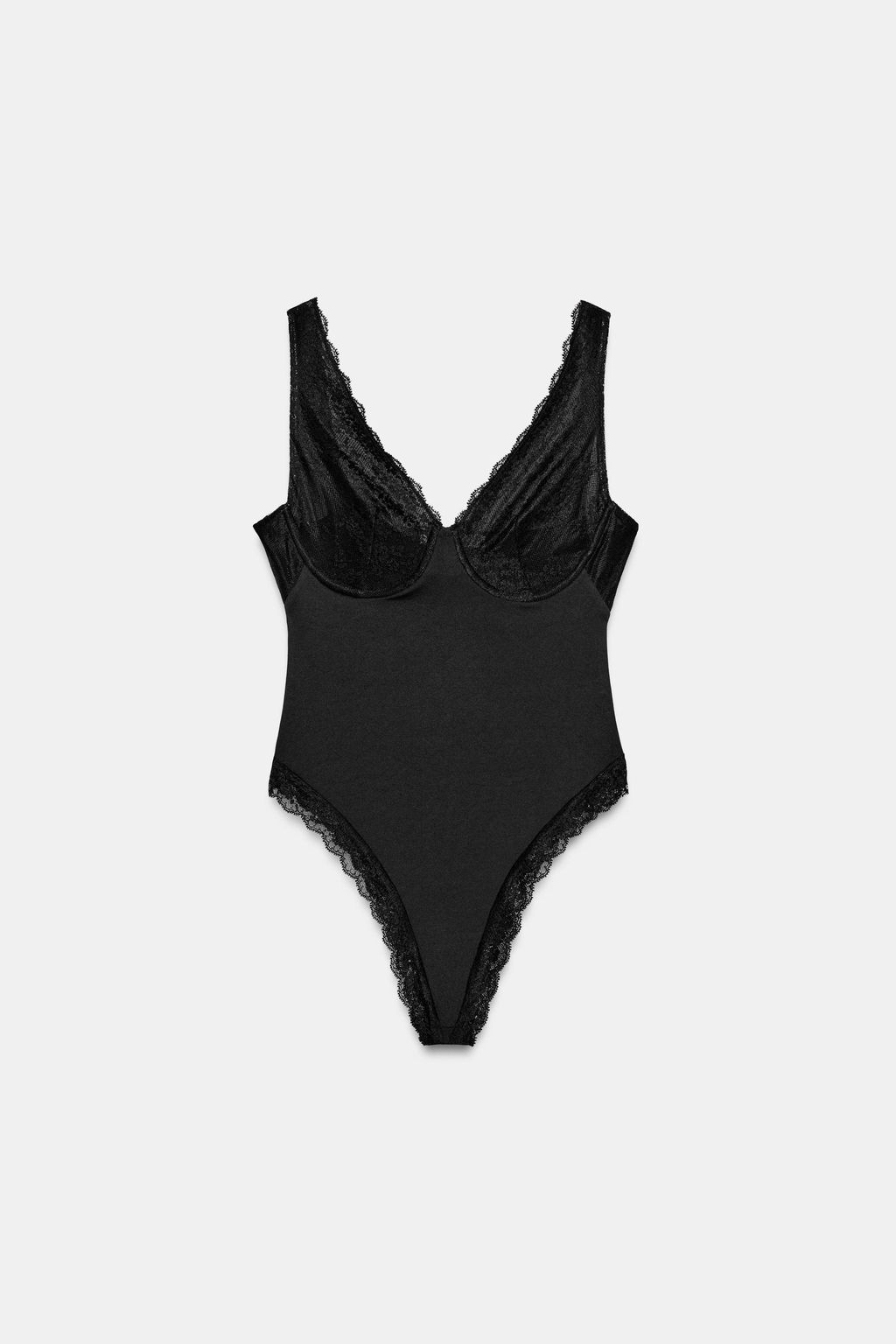 BODY COMBINADO ENCAJE / Negro