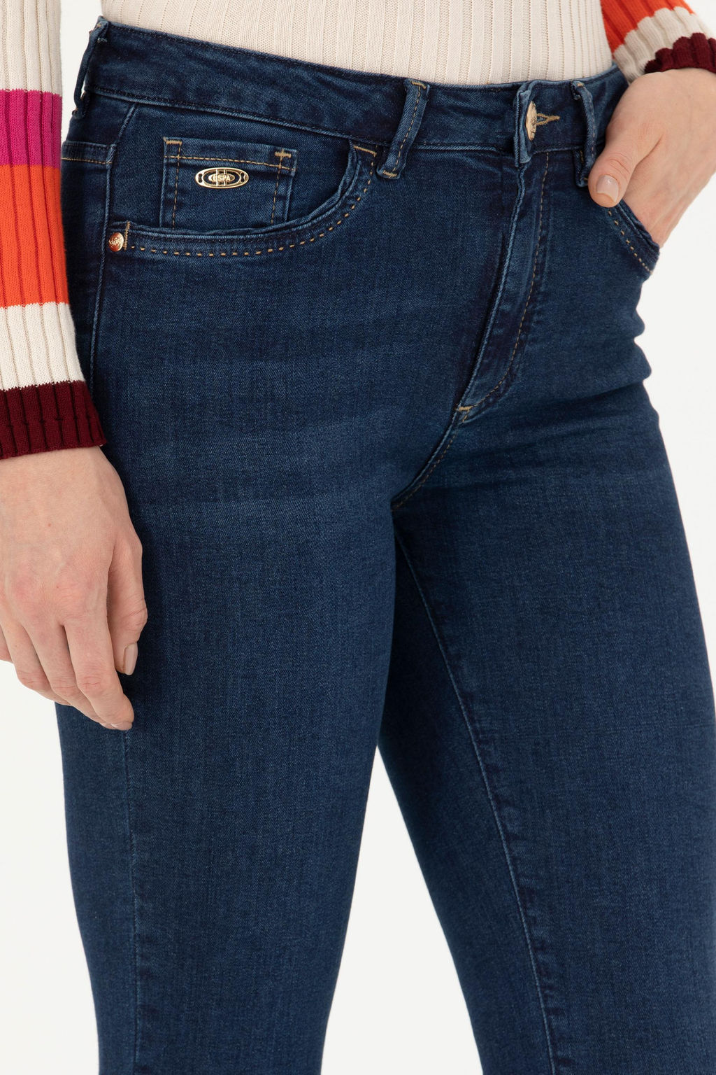 Женские темно-синие джинсовые брюки Неожиданная скидка в корзине - U.s. polo assn фото 5