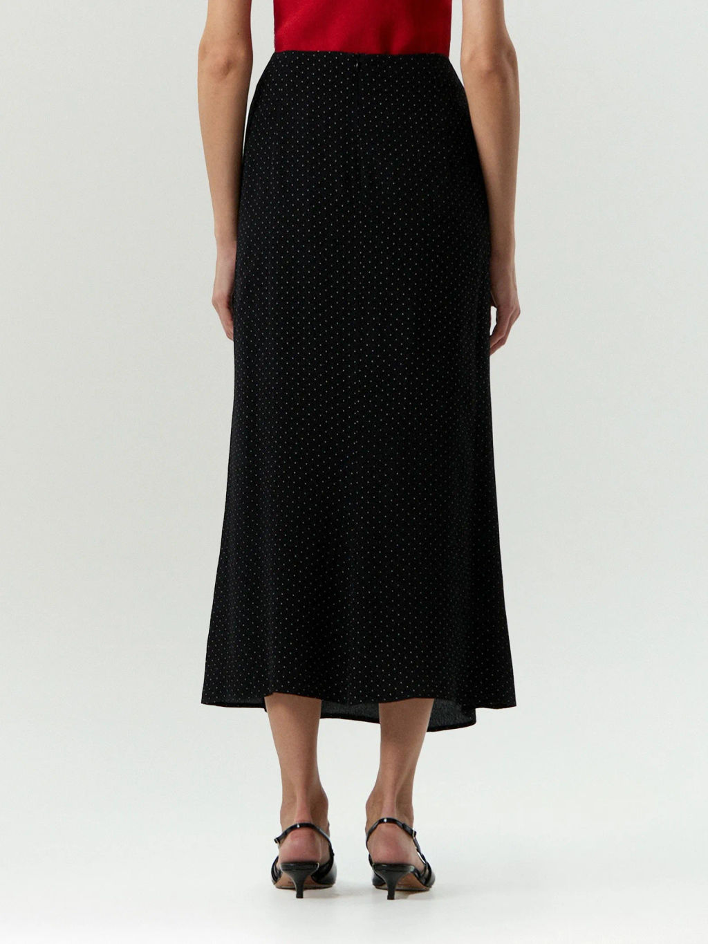 ЕМКА / Юбка миди из 100% вискозы в горох - Emka фото 4