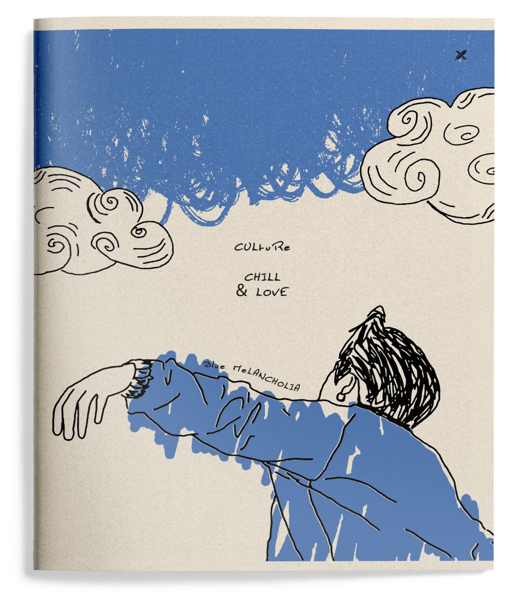 Тетрадь 48 л. А5 клетка, на скрепке, офсет LOREX BLUE MELANCHOLIA мелованный картон, двойная обложка, запечатка форзаца, soft touch - Buro фото 6