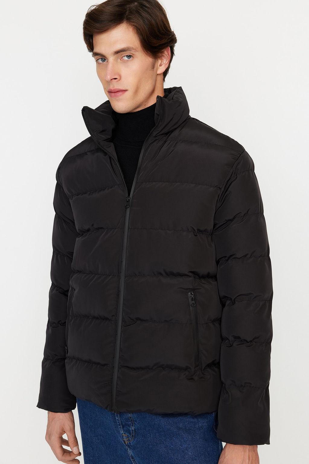TRENDYOL MAN Siyah Regular Fit Ruzgara ve Suya Dayan?kl? Sisme Mont TMNAW23MO00096 - Trendyolmilla фото 11