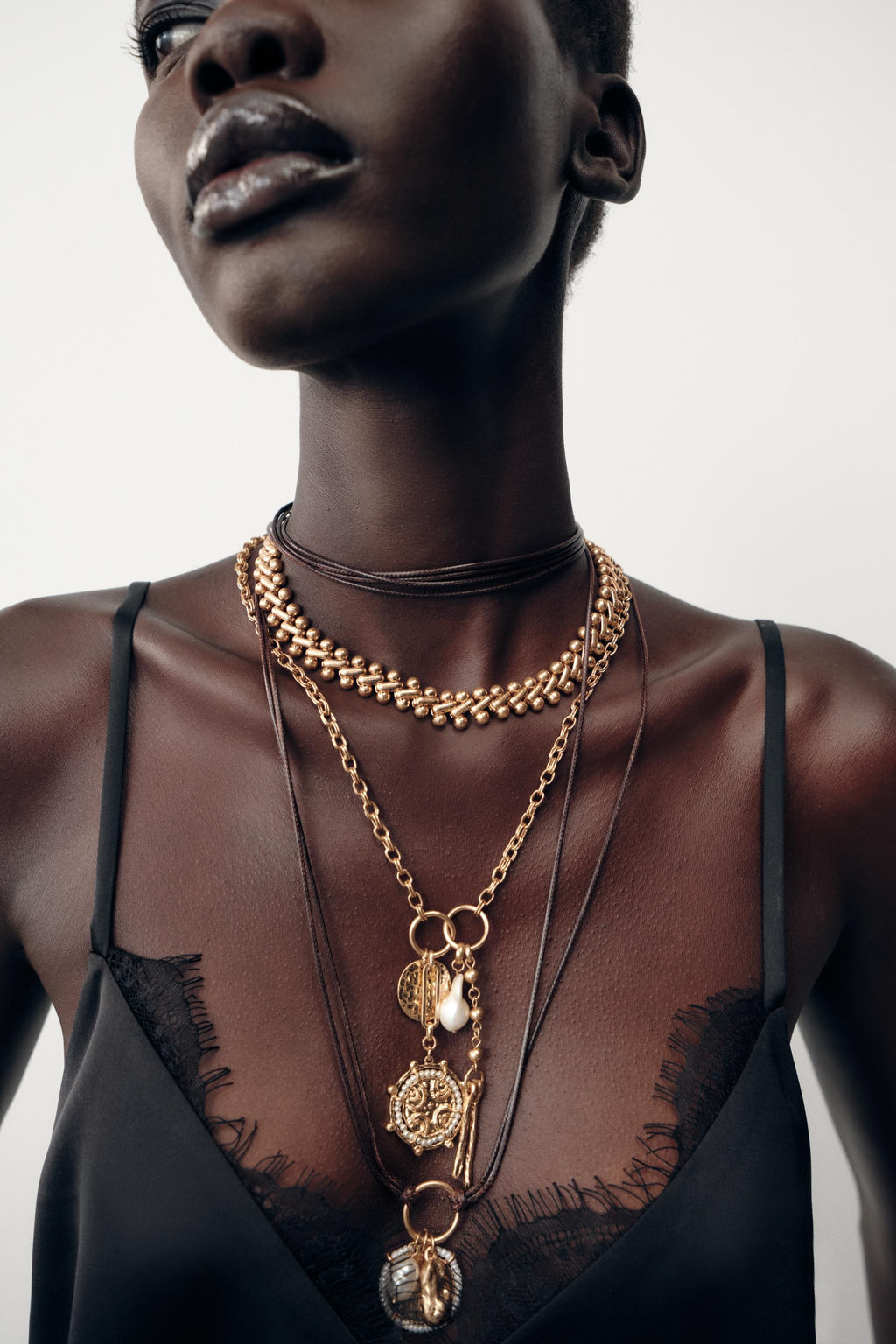 3-PACK OF CHAIN CORD CHARM NECKLACES - Zara фото 2
