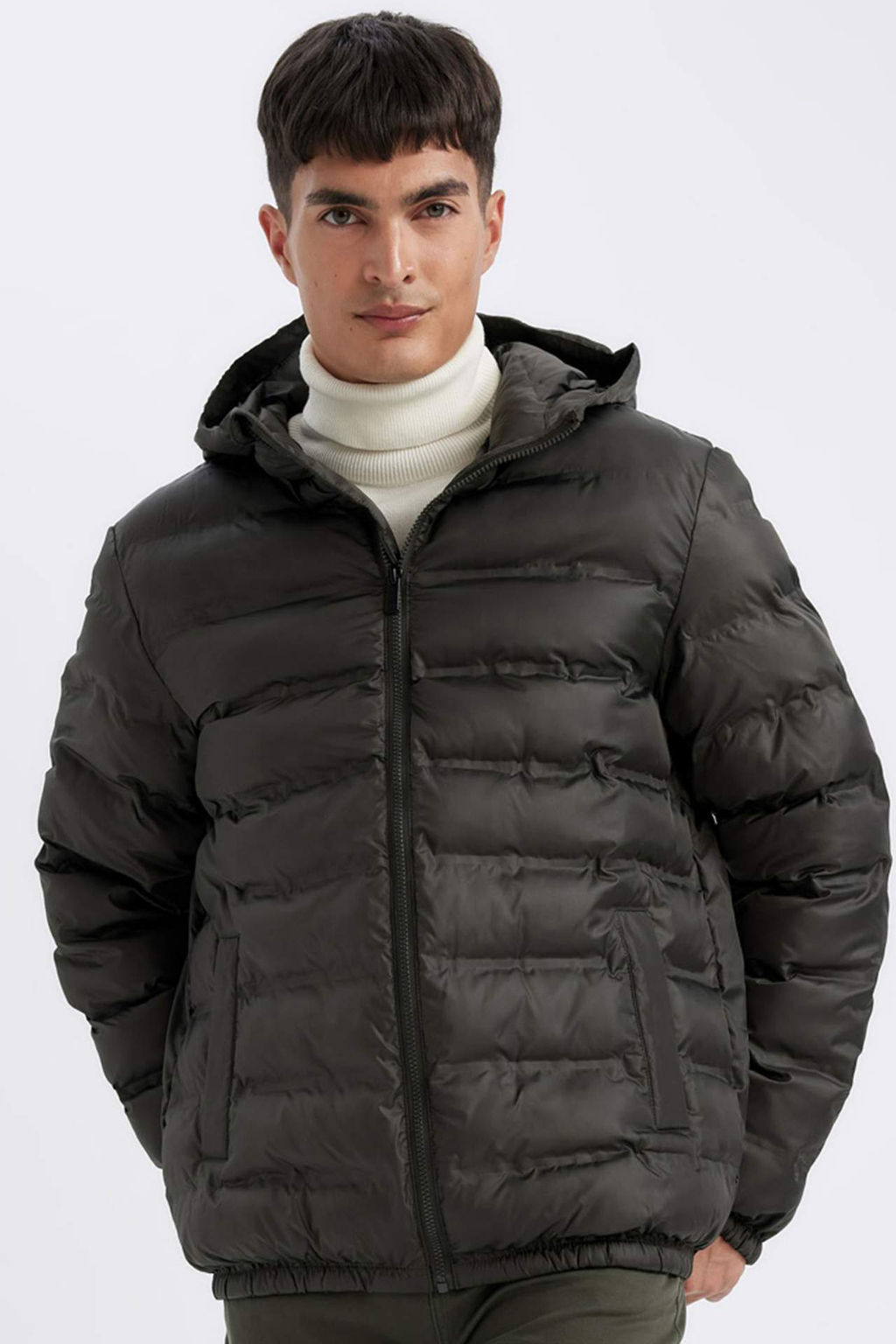 Su Itici Sisme Mont Slim Fit Dar Kesim Kapusonlu Fermuarl? Cepli - Defacto фото 2