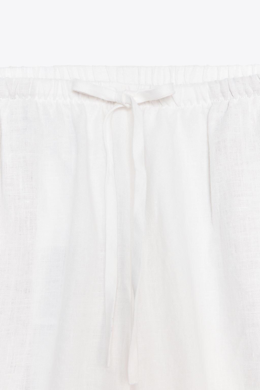 ZW COLLECTION 100% LINEN PALAZZO TROUSERS - Zara фото 28
