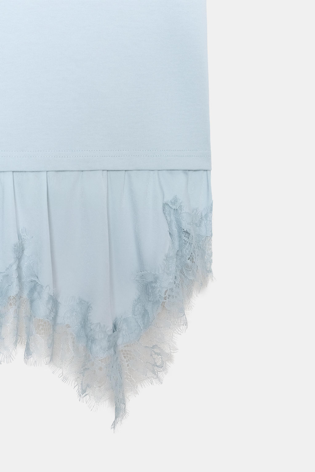 CAMISETA COMBINADA ENCAJE / Azul pastel - Zara фото 7