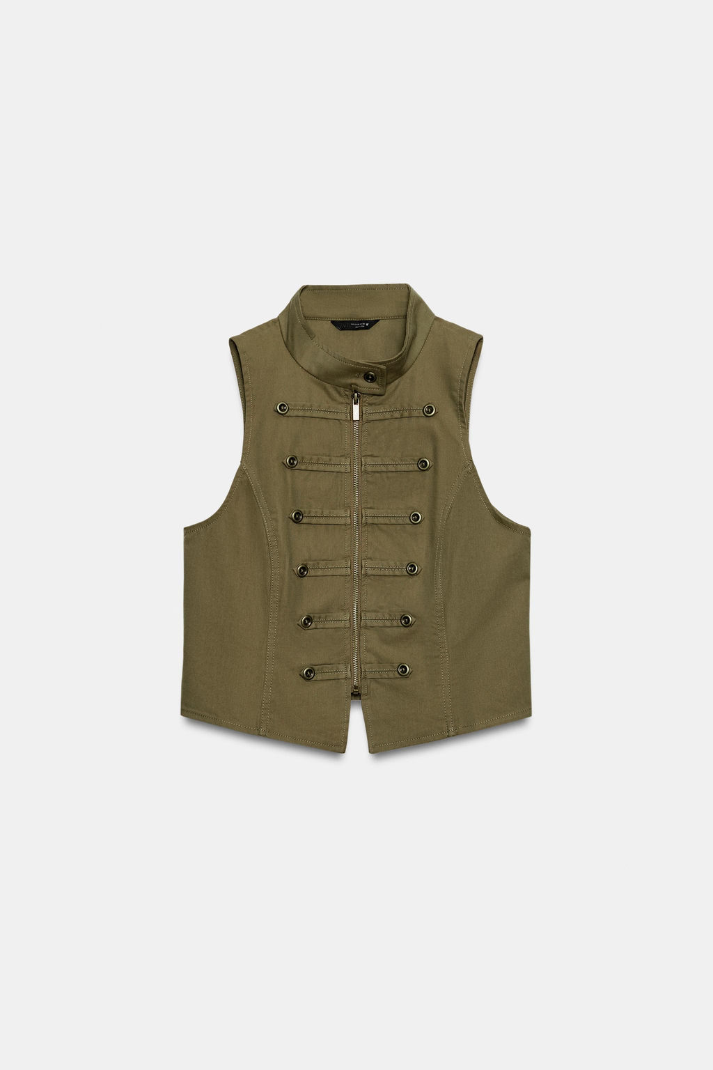 CHALECO CREMALLERA BOTONES / Khaki - Zara фото 5