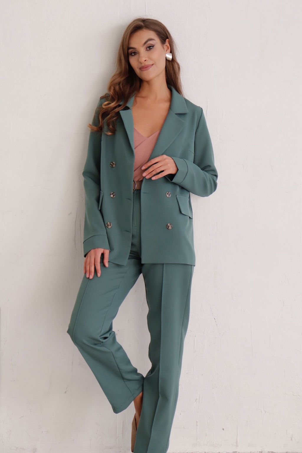 11792 Брюки со стрелками в пыльном зелёном - Martichelli фото 7