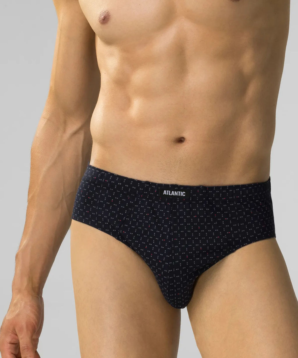 ATLANTIC 3MP-182 Трусы классика Check - набор 3 шт. темно-синий + бургунди + голубой  фото 5