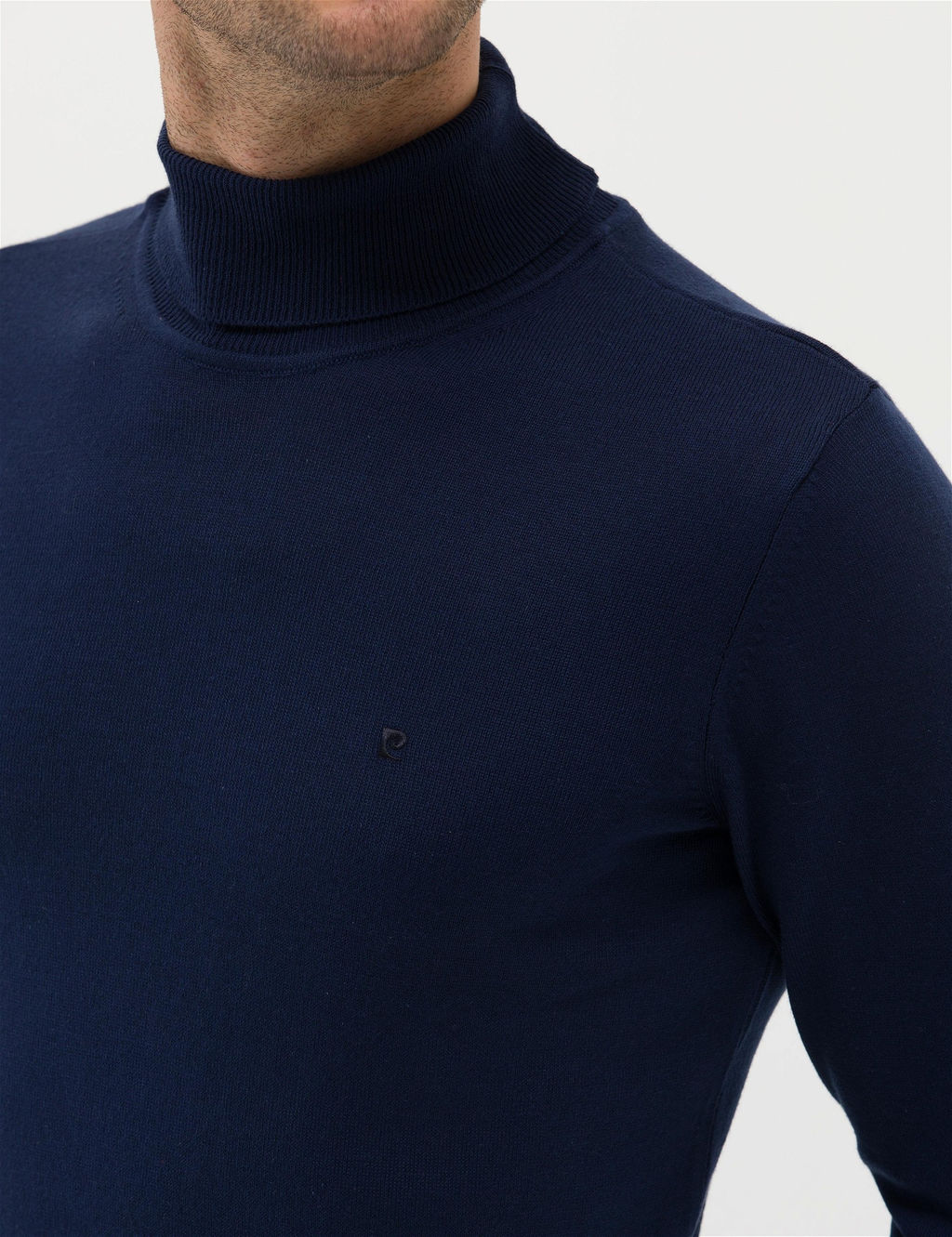 A__k Lacivert Slim Fit Bal_k__ Yaka Basic Triko Kazak - Pierre cardin фото 7