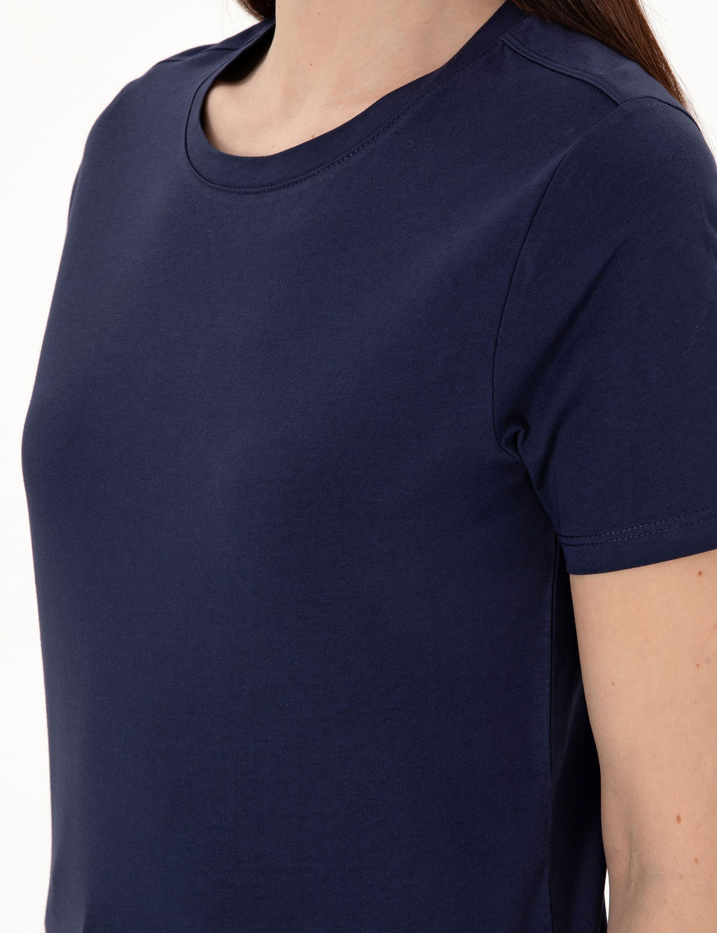 Lacivert Regular Fit Bisiklet Yaka Basic Ti__rt