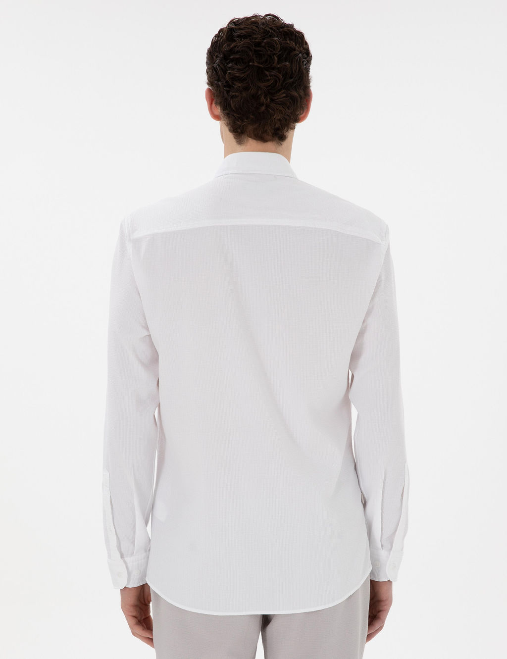 Beyaz Slim Fit _izgili Uzun Kollu G_mlek - Pierre cardin фото 5