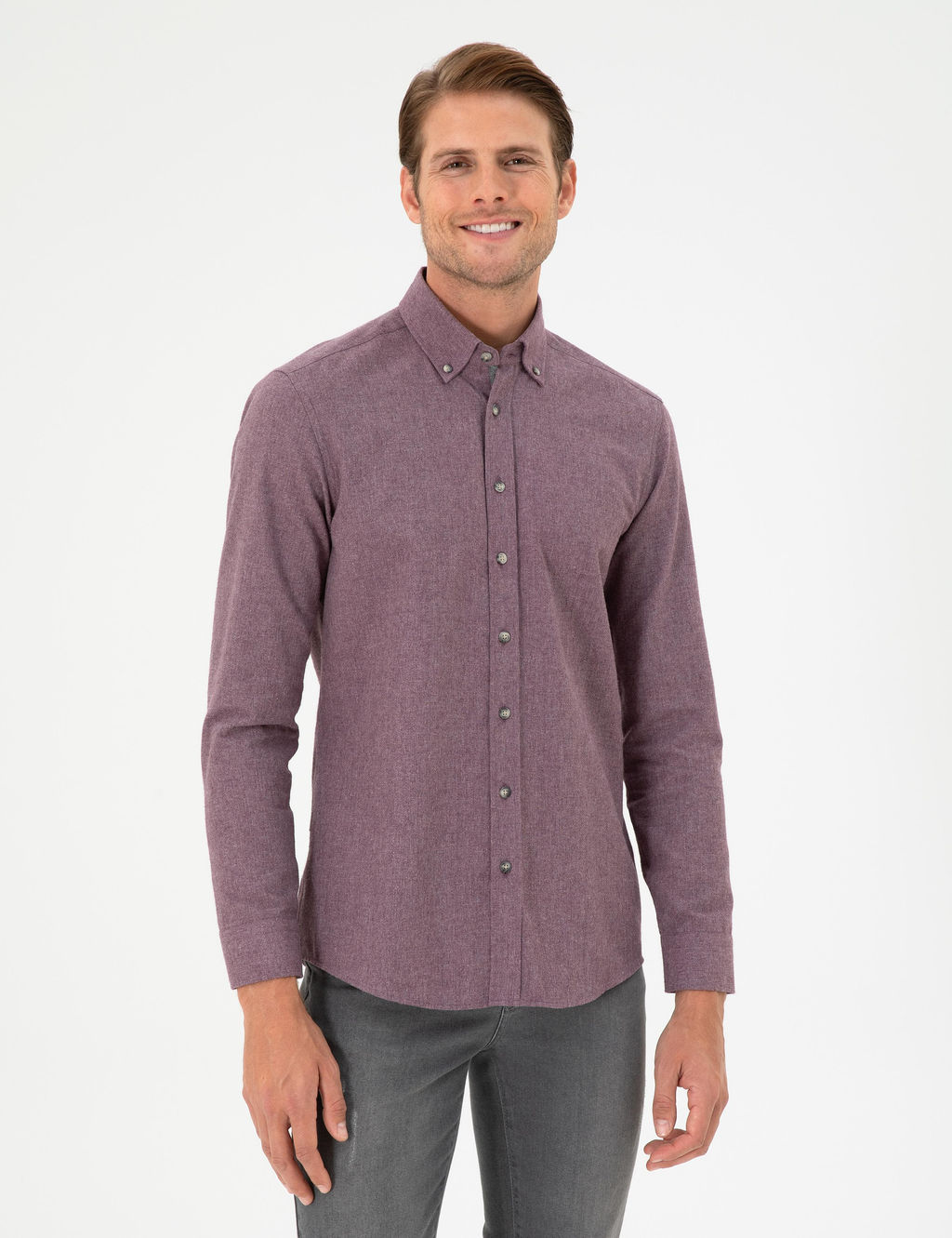 Mor Slim Fit Uzun Kollu G_mlek