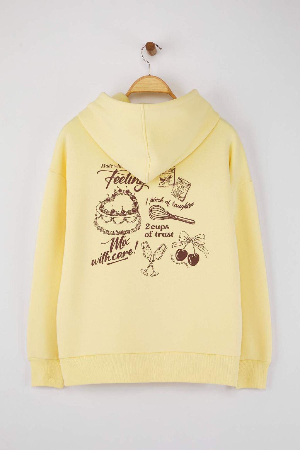 Teen Ac?k Sar? S?rt Bask?l? Oversize Kal?p Kal?n Ici Polarl? Orme Sweatshirt TWOAW26SW00192 - Trendyolmilla фото 6