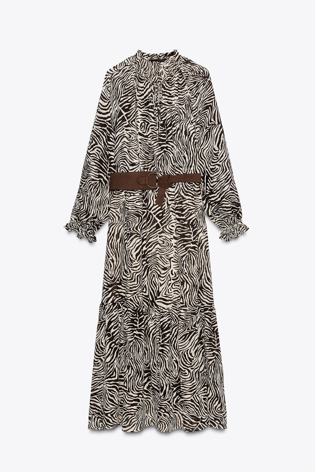 ANIMAL PRINT BELTED DRESS - Zara фото 7