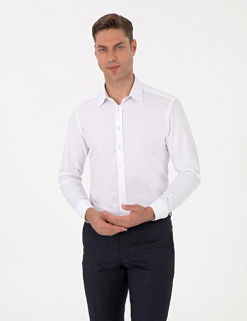 Beyaz Regular Fit Uzun Kollu G_mlek - Pierre cardin фото 3