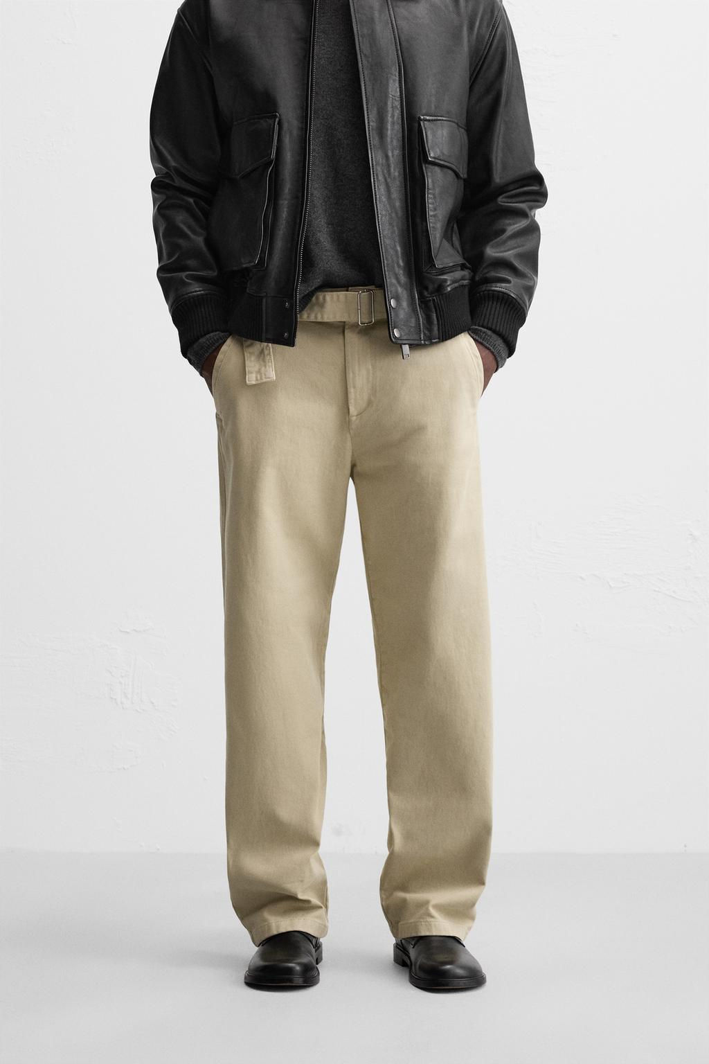 STRAIGHT-LEG TROUSERS WITH BELT - Zara фото 2