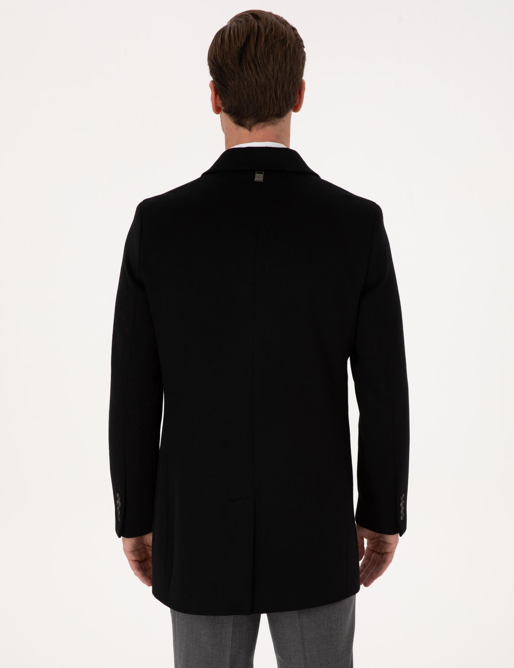Siyah Ex Slim Fit Y_n Kar___ml_ Palto